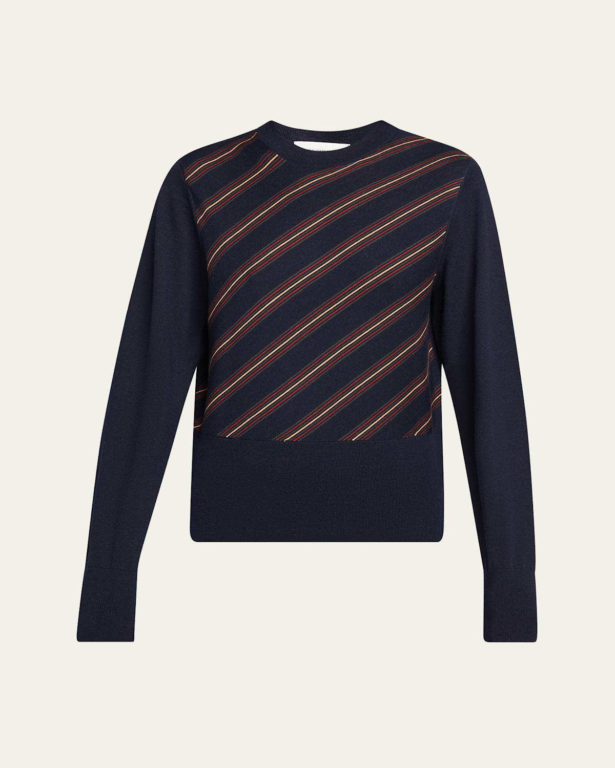 Dries Van Noten Tinku Striped Merino Wool Sweater In Blue