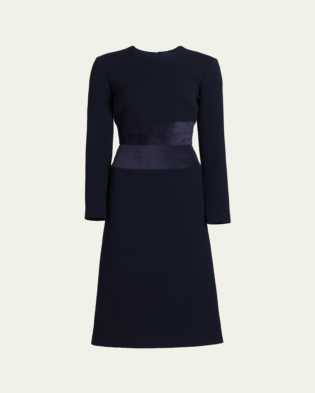 Sergio Hudson Long-sleeve A-line Midi Dress In Blue