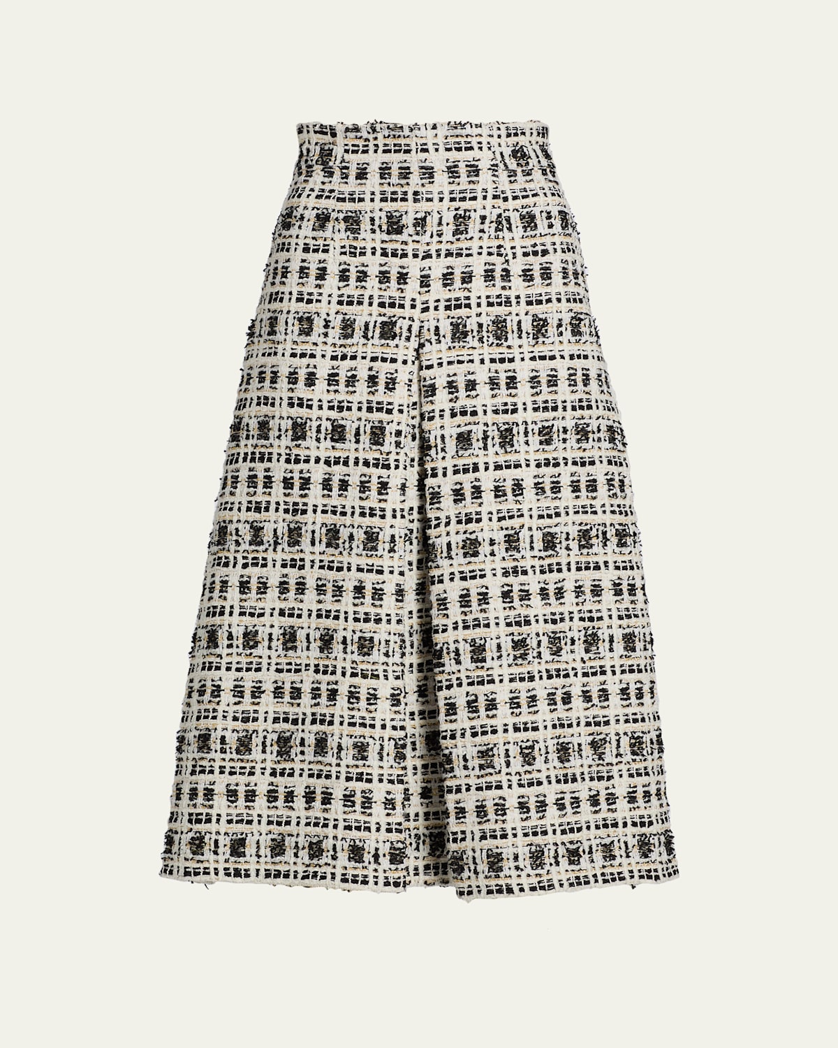Sergio Hudson Box-Pleat Tweed Midi Skirt