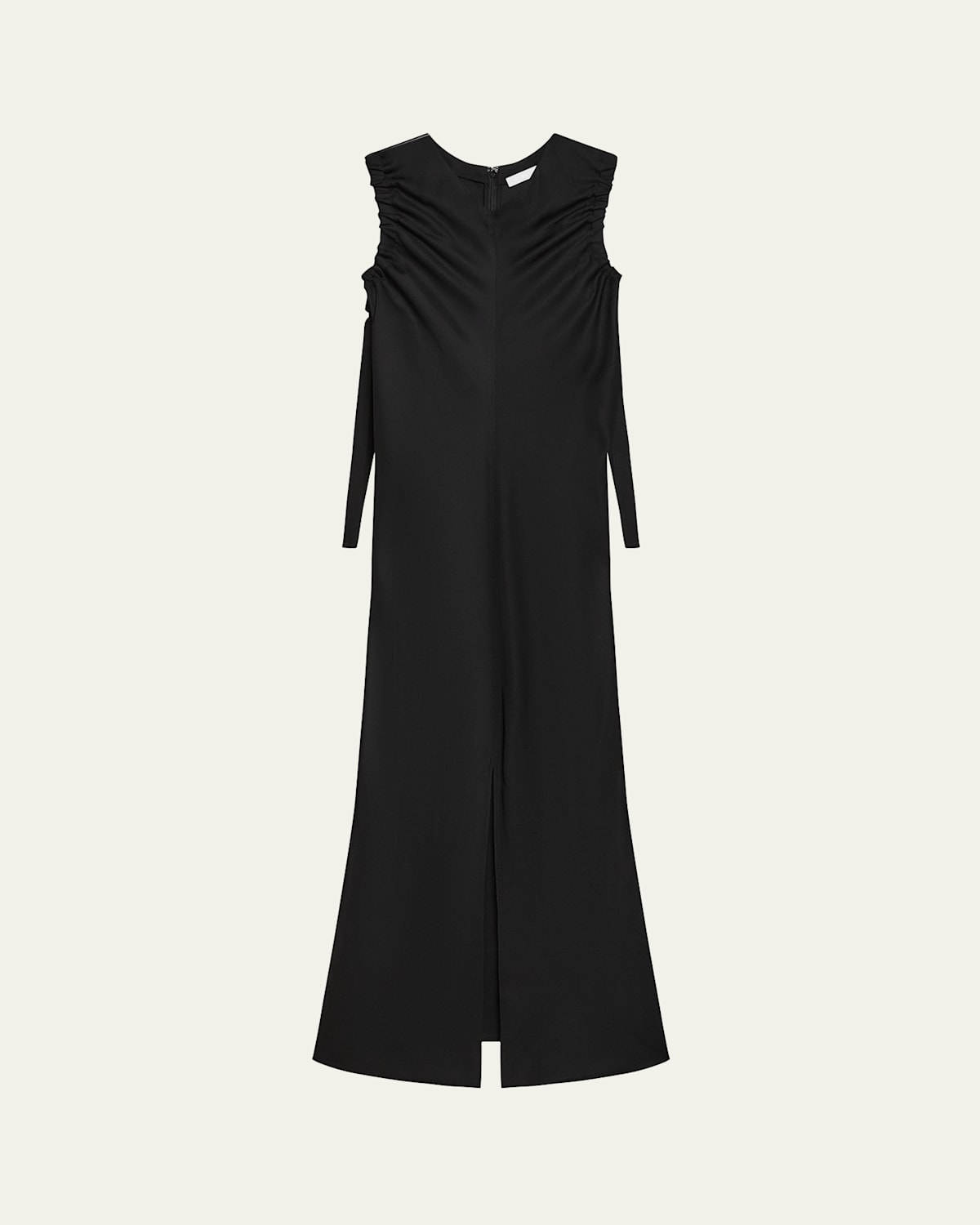 Helmut Lang Ruched Sleeveless Maxi Dress In Black