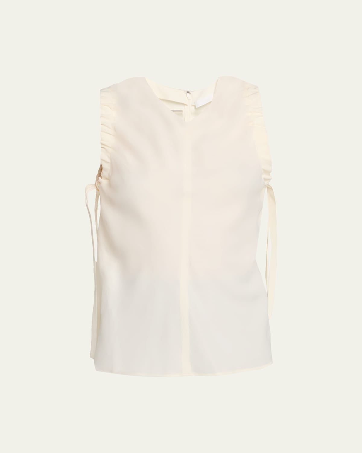 Helmut Lang Ruched Sleeveless Top In Neutral