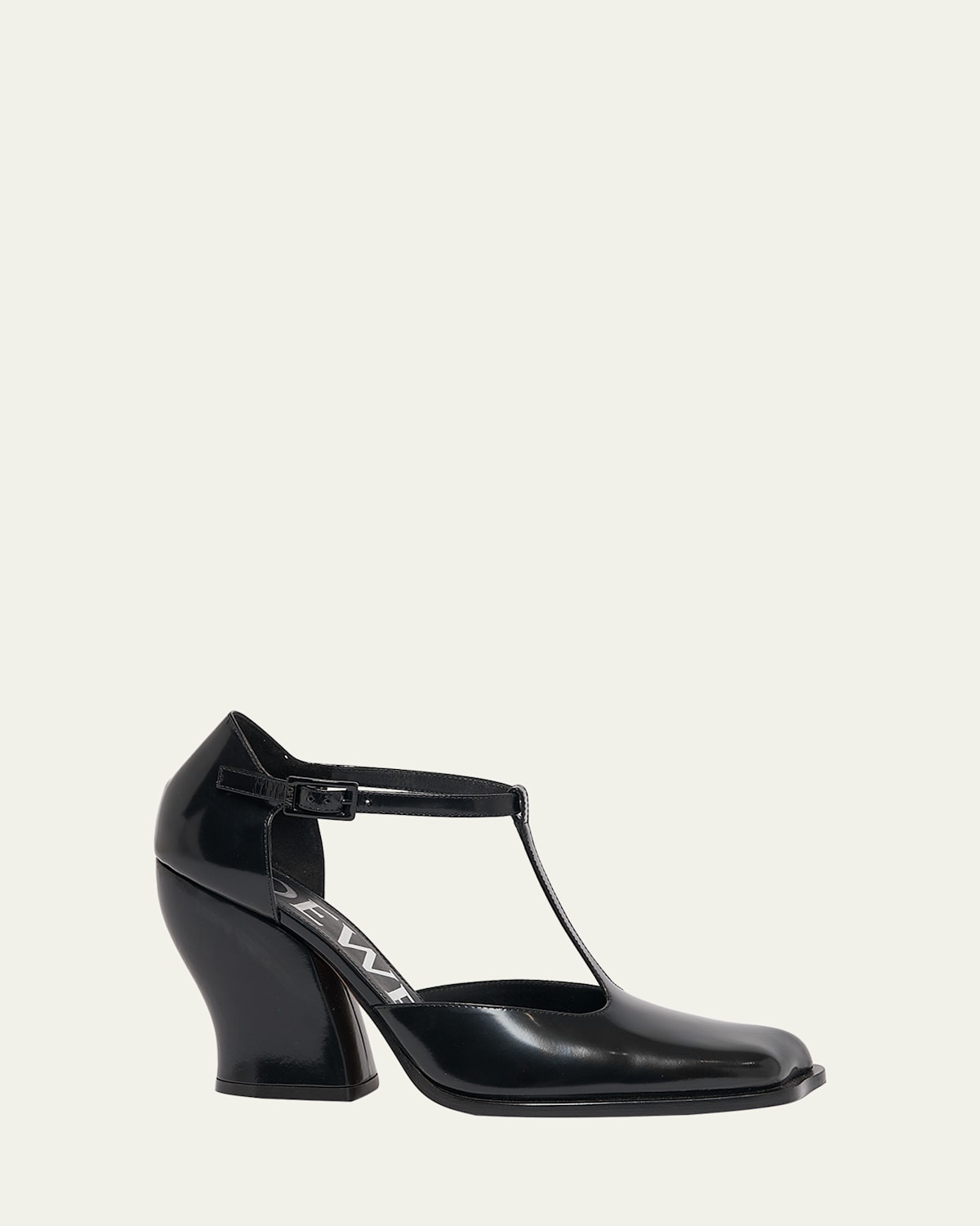 Loewe Leather Onda T-bar Pumps 90 In Black
