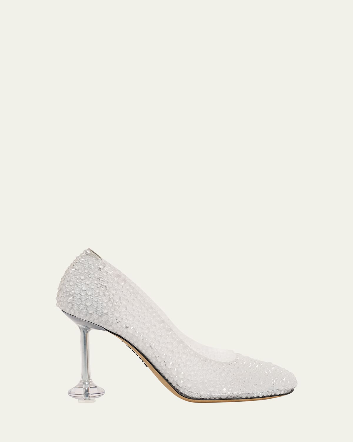 Loewe Toy Crystal-embellished Mesh Pumps In Transparent