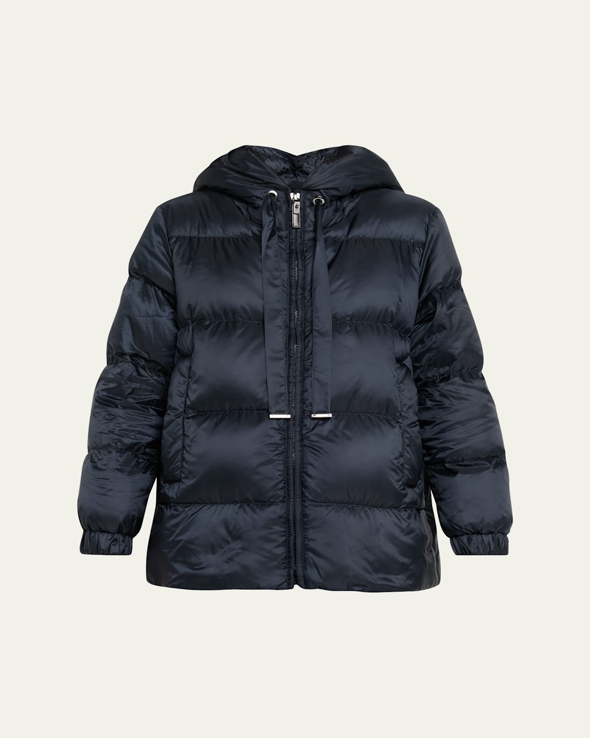 Max Mara Seia Hooded Down Jacket In Black
