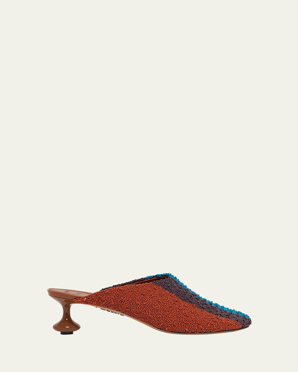 Loewe X Albers Toy Embroidered Canvas Mules In Burgundy