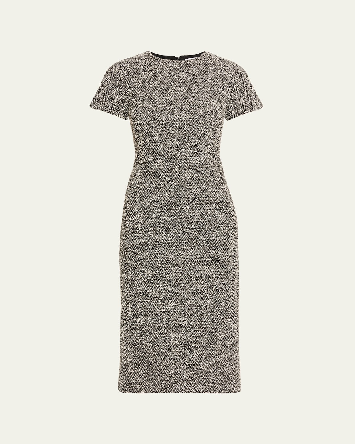 Max Mara Boucle Jersey Short-sleeve Midi Dress In Gray