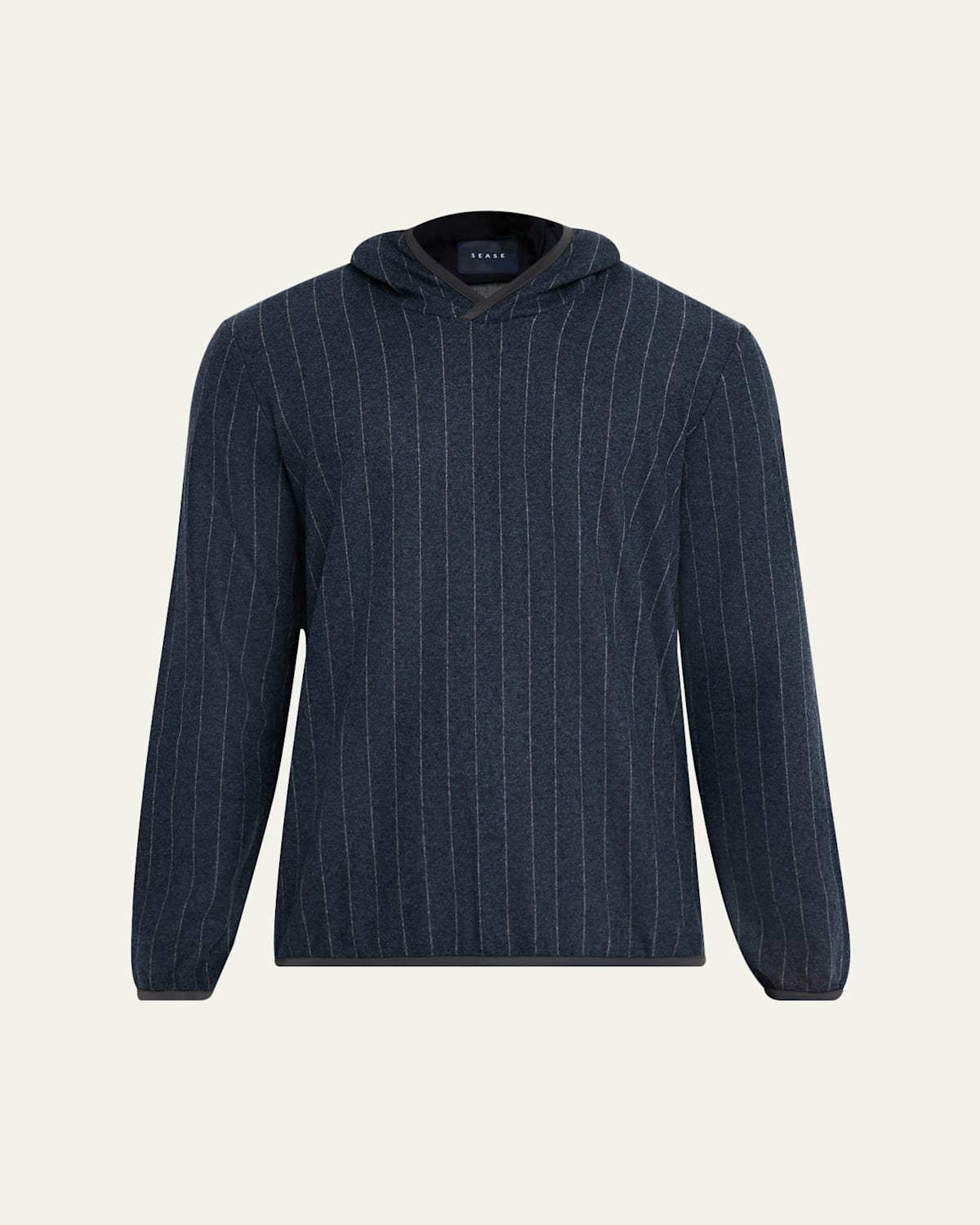 Sease Men's Drone Wool And Cashmere Stripe Hoodie In Blue