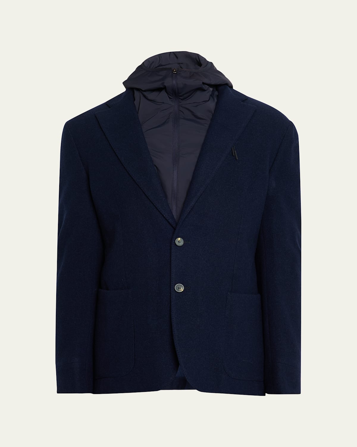Sease Men's Hybrid Hooded Single-breasted Blazer In Blue