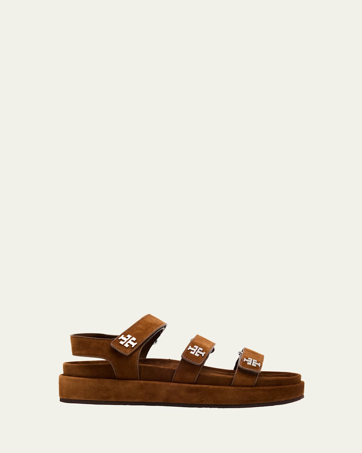 Tory Burch Kira Suede Sport Triple-strap Sandals In Brown