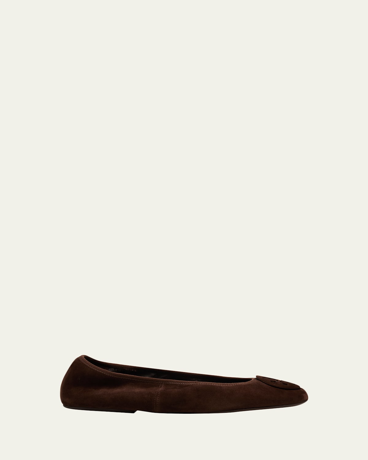 Tory Burch Reva Travel Suede Ballet Flats In Brown