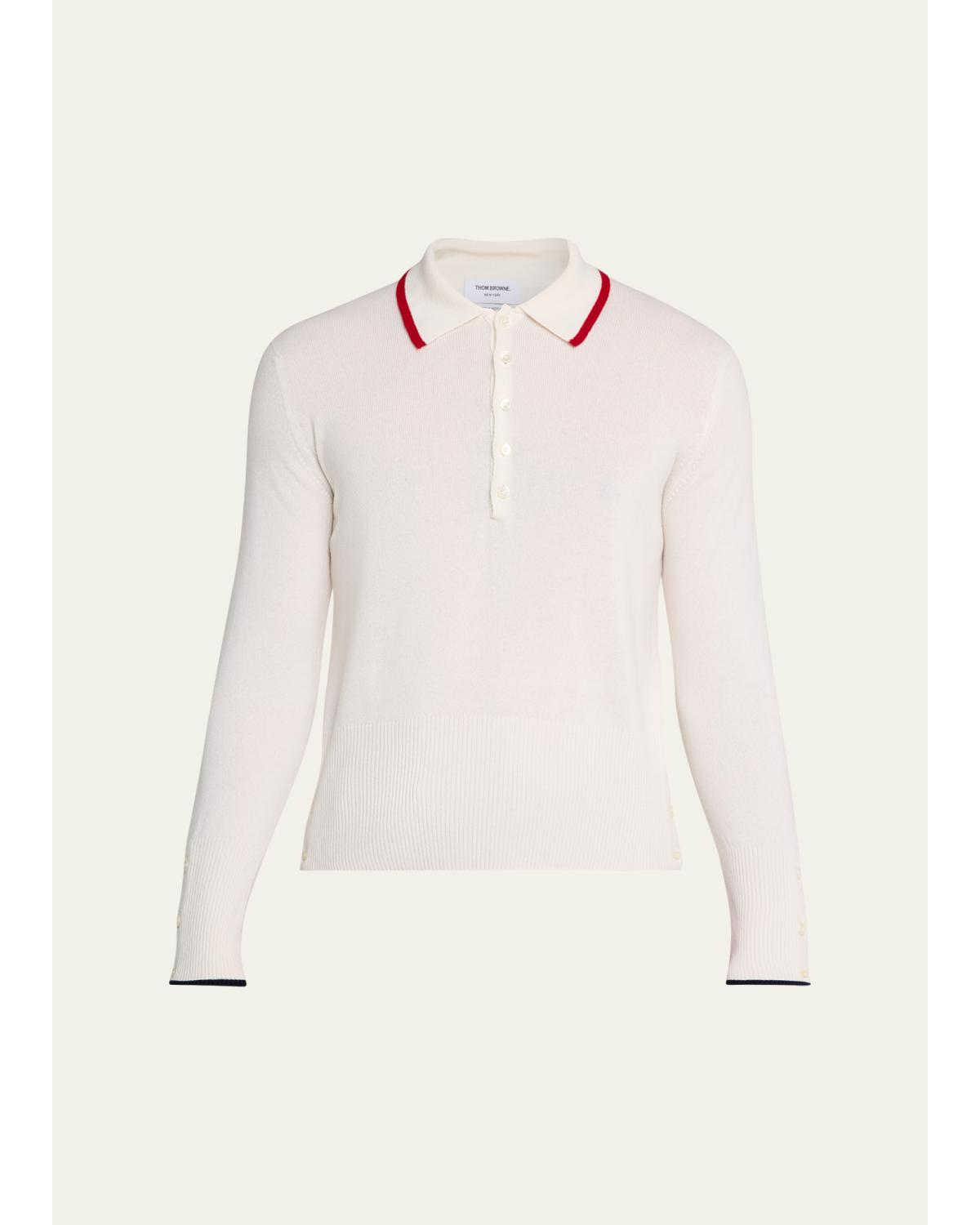 Men'S Browne 65 Jersey Intarsia Cashmere Polo