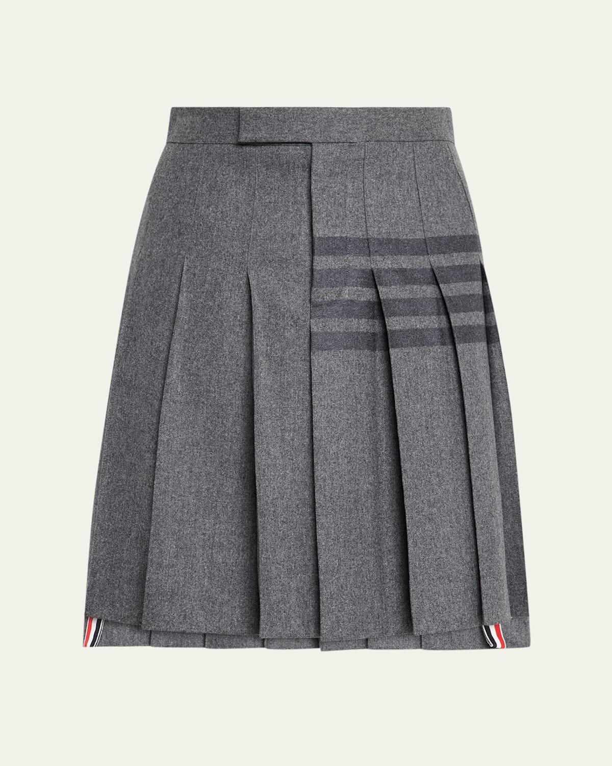 Men's Flannel 4-Bar Midi Pleated Skirt