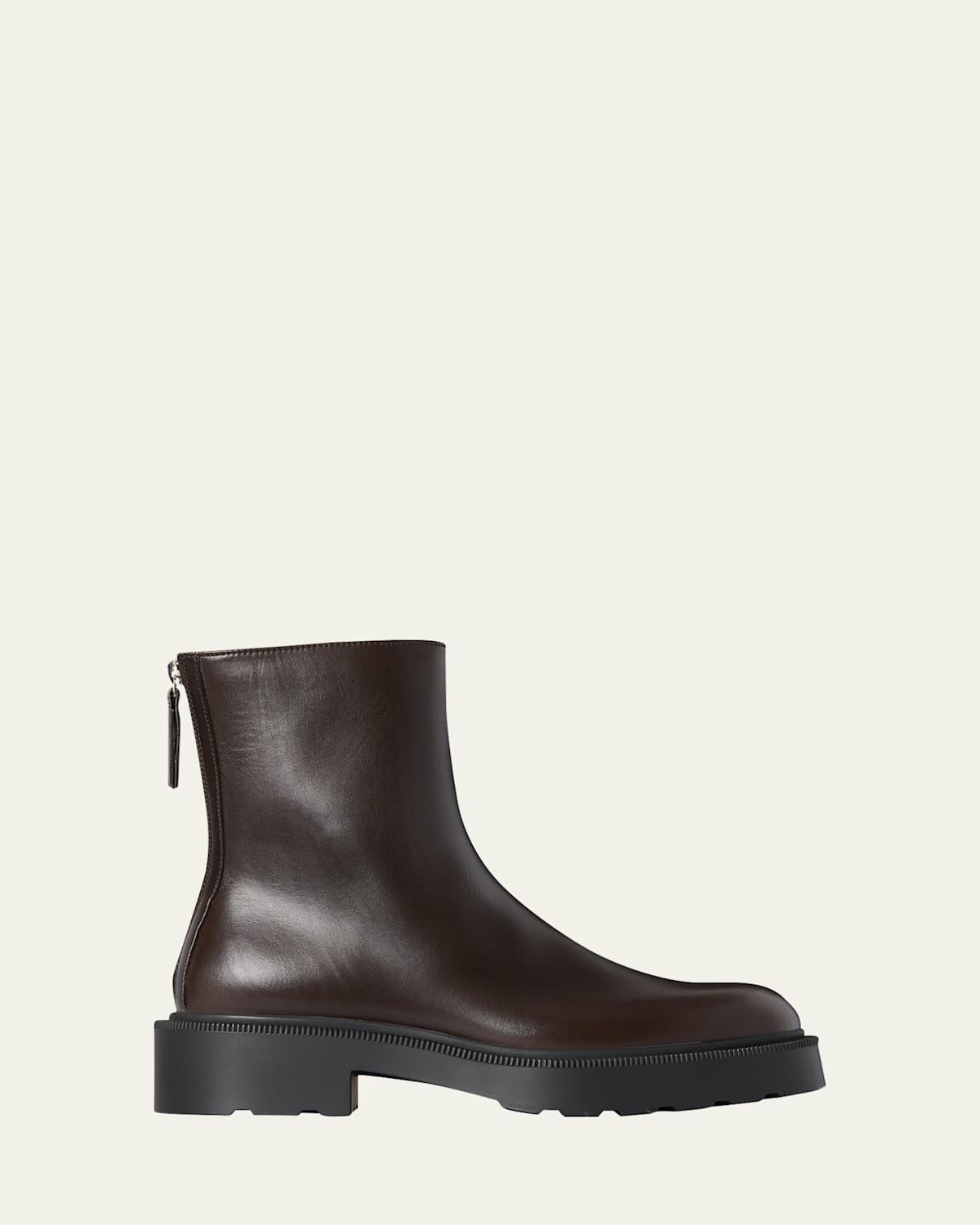 The Row Nobilis Leather Ankle Boots In Brown