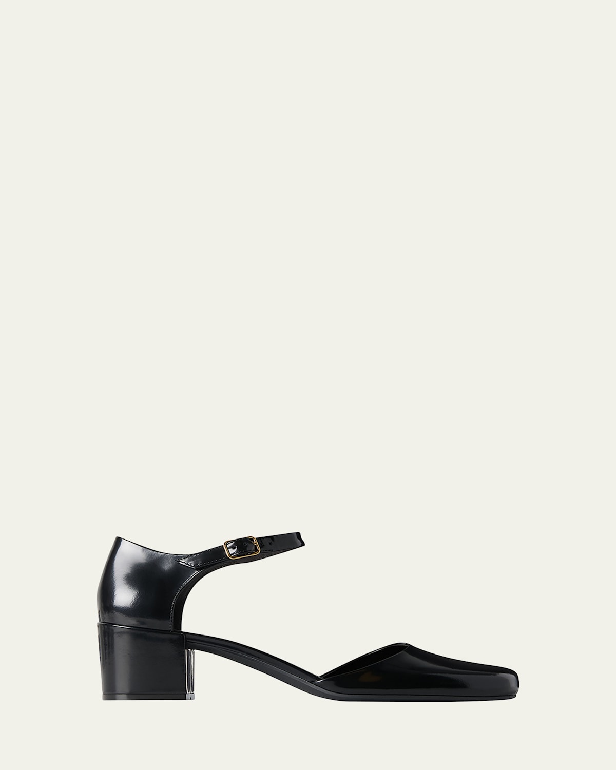 The Row Penelope Leather Ankle-strap Pumps In Black