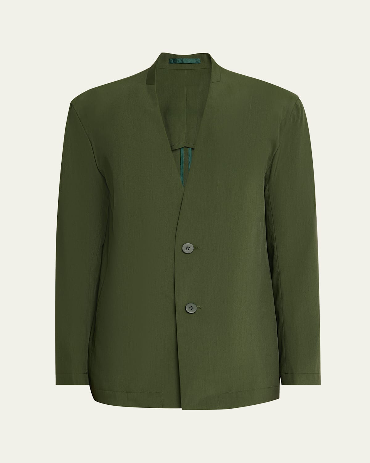 Im Men Men's Single-breasted Air Jacket In Green