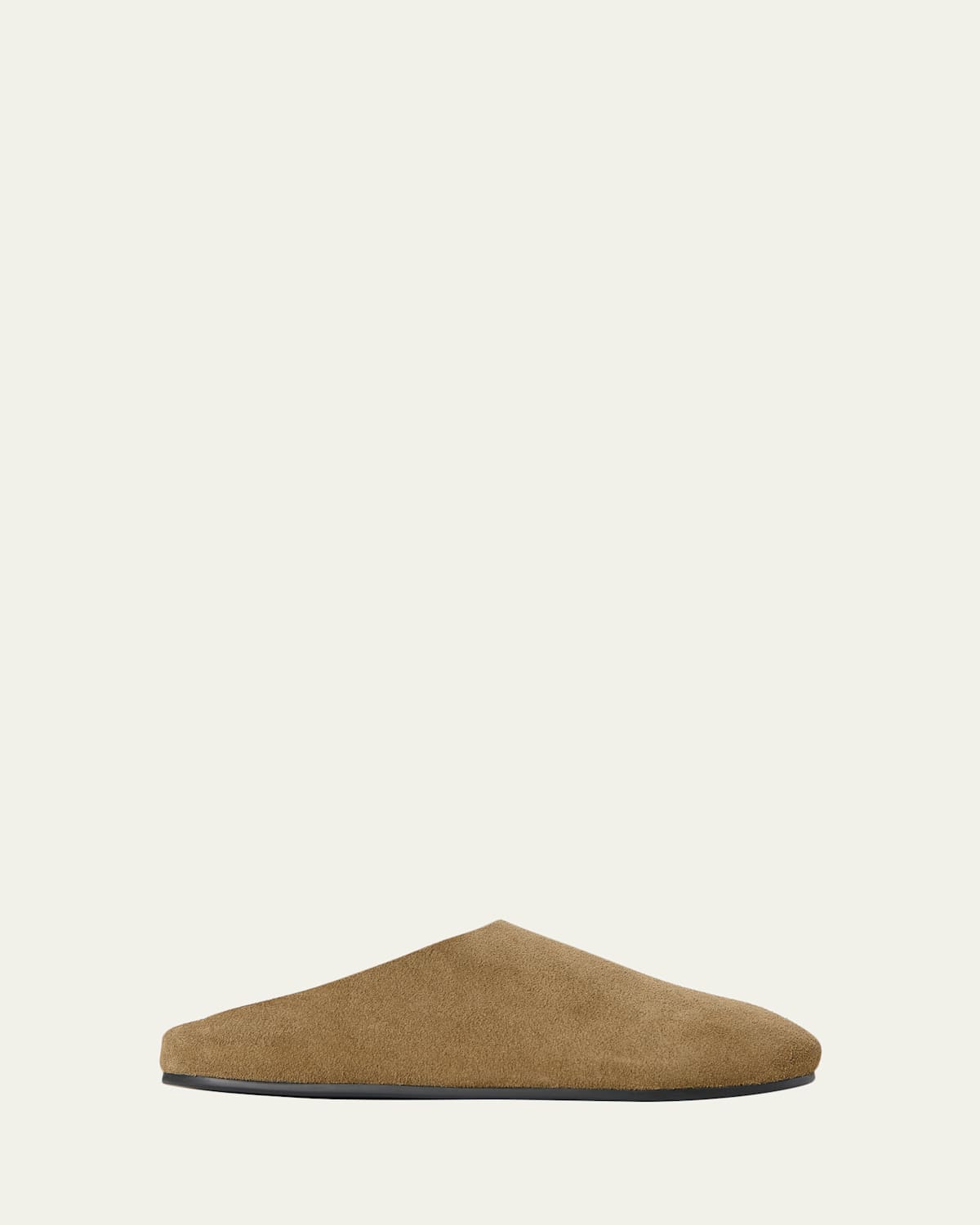 The Row Hudson Suede Slide Mules In Green