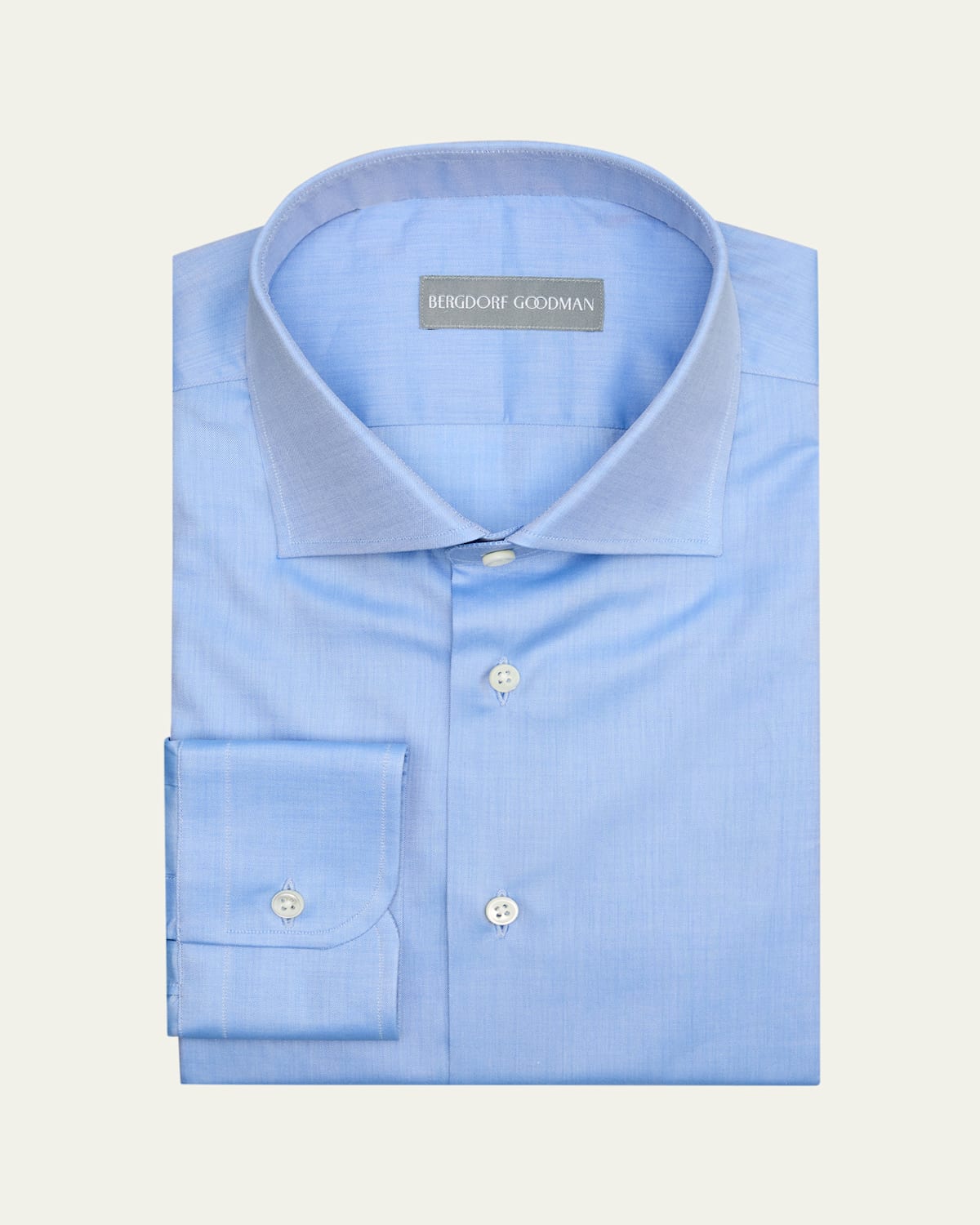 Bergdorf Goodman Men's Cotton Twill Spread-collar Dress Shirt In Blue