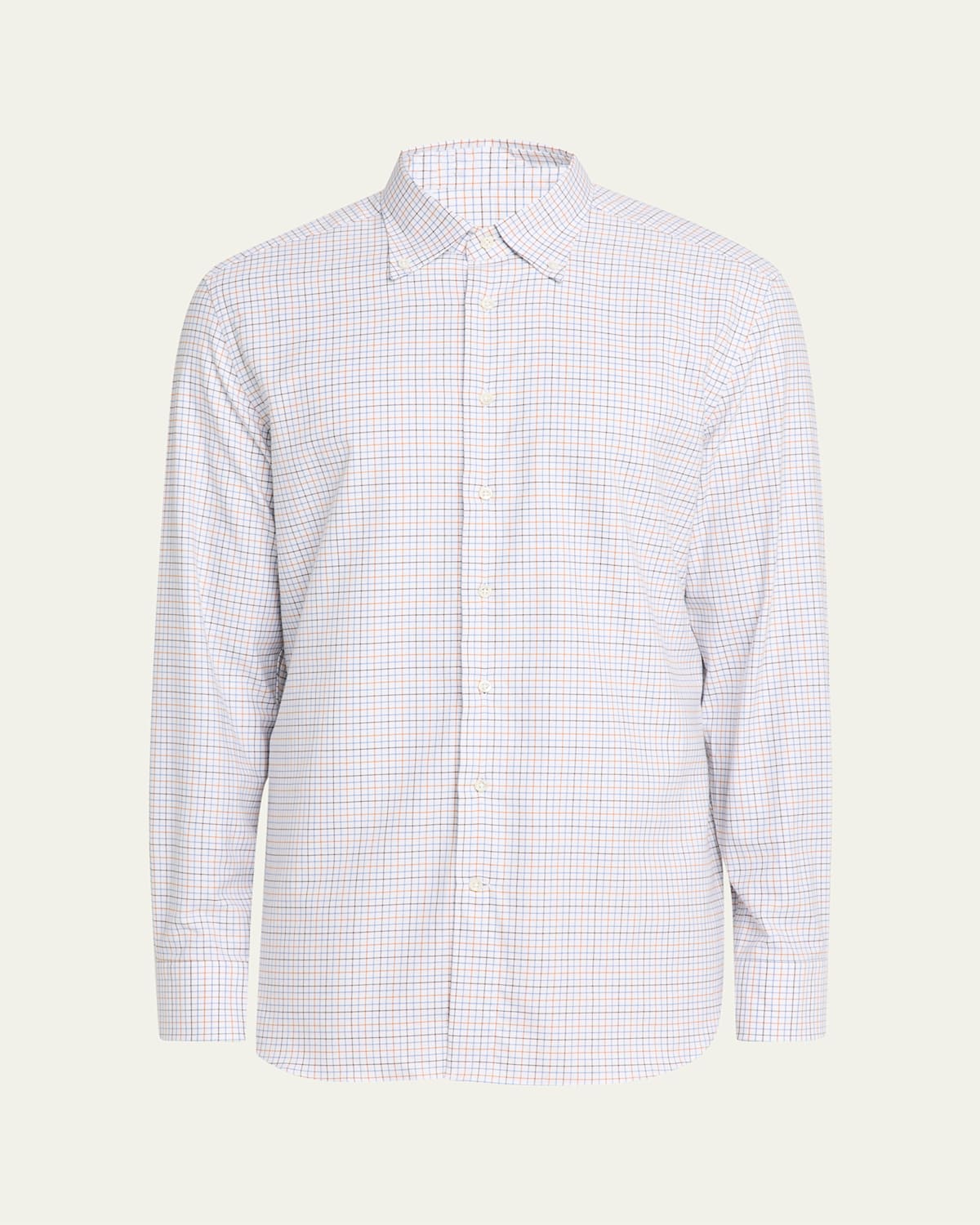 Bergdorf Goodman Men's Cotton Multi-check Button-collar Sport Shirt In Multi