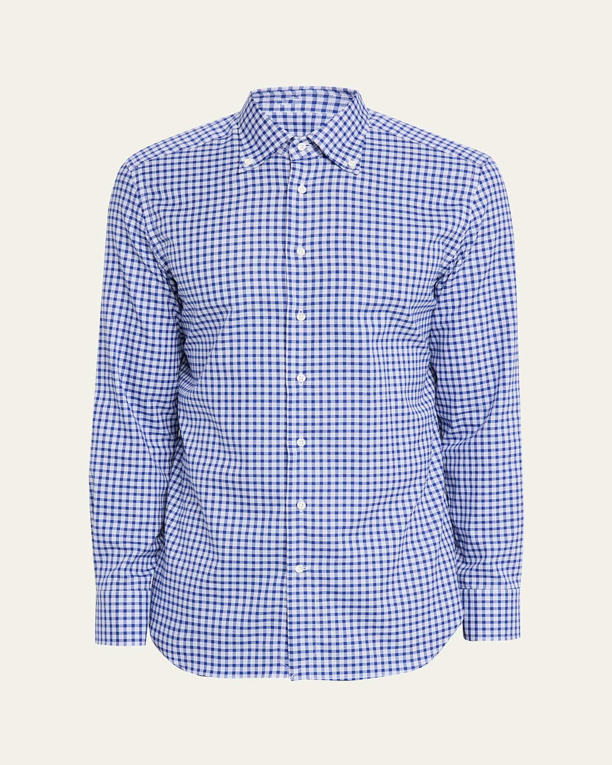 Bergdorf Goodman Men's Cotton Plaid Button-collar Sport Shirt In Blue