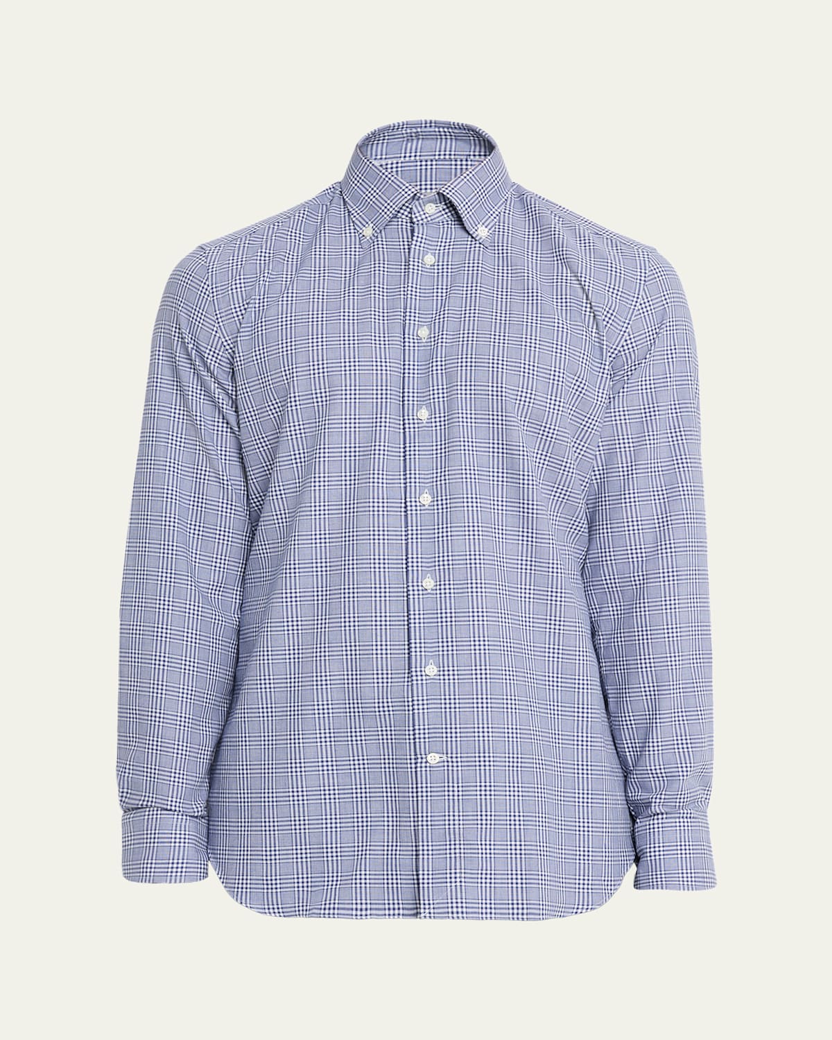 Bergdorf Goodman Men's Cotton Plaid Button-collar Sport Shirt In Purple