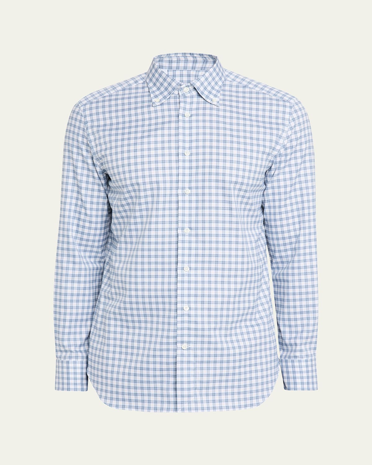 Men's Cotton Plaid Button-Collar Sport Shirt