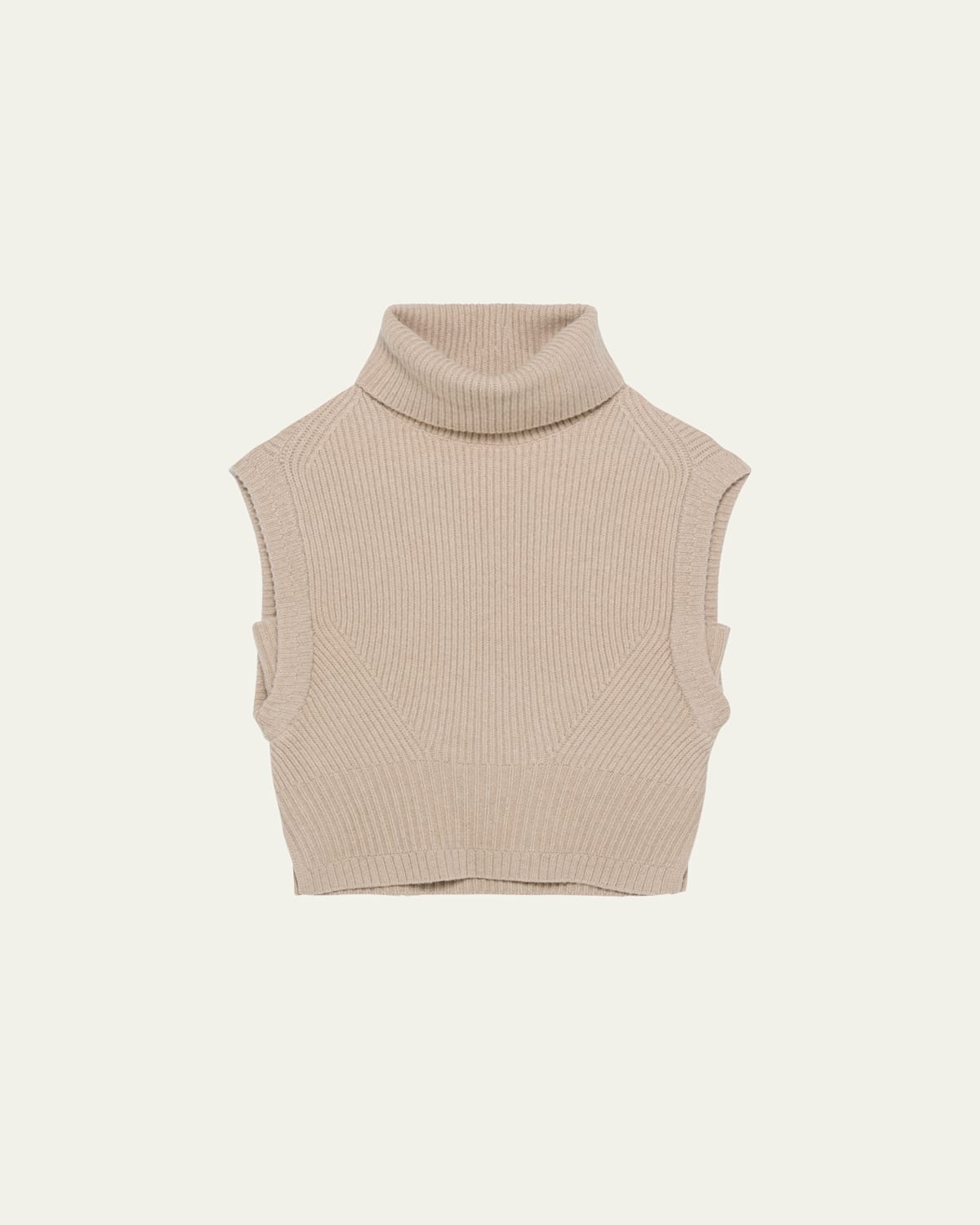 Simkhai Maple Cashmere Turtleneck Sweater Vest In Brown
