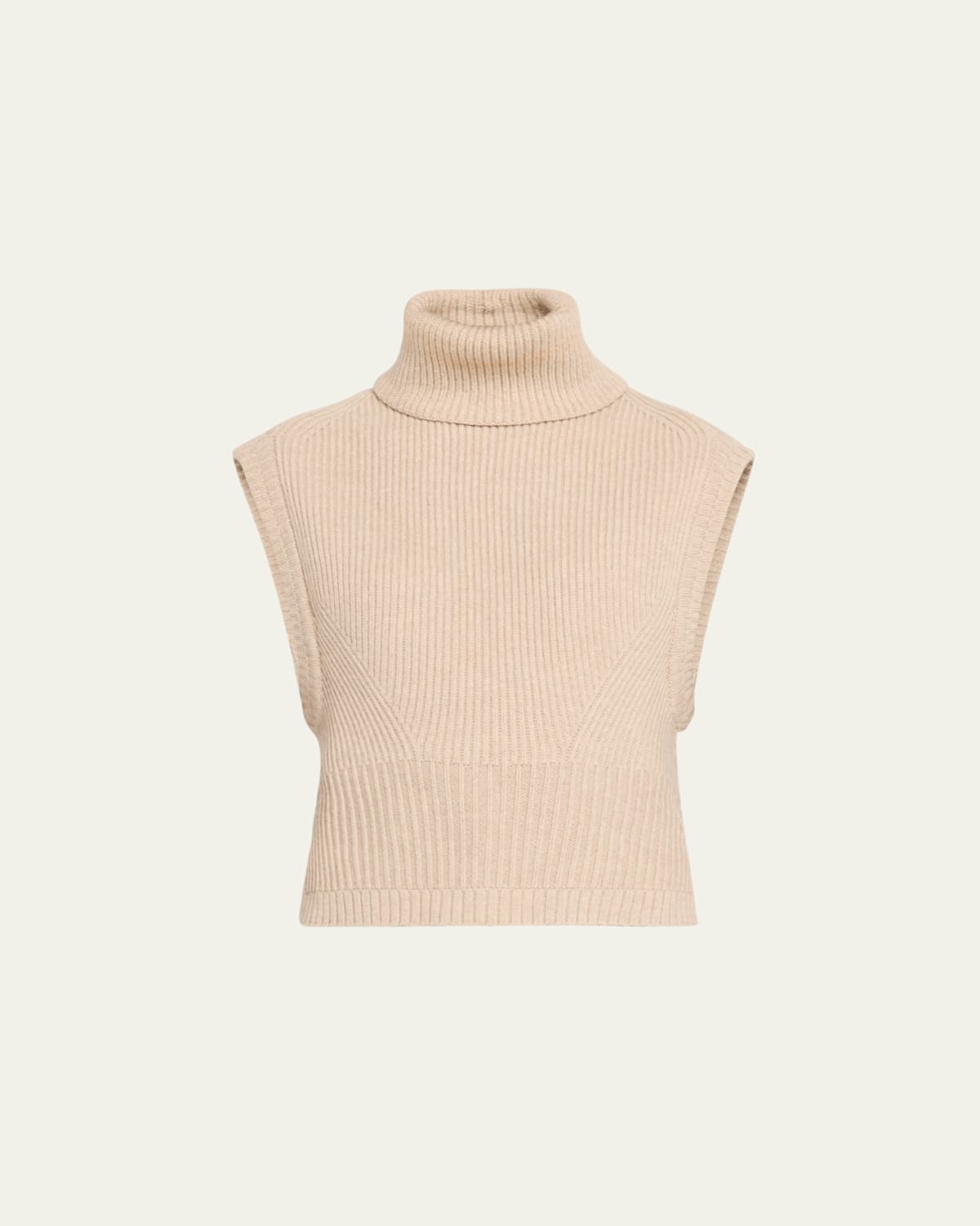 Simkhai Maple Cashmere Turtleneck Sweater Vest In Brown