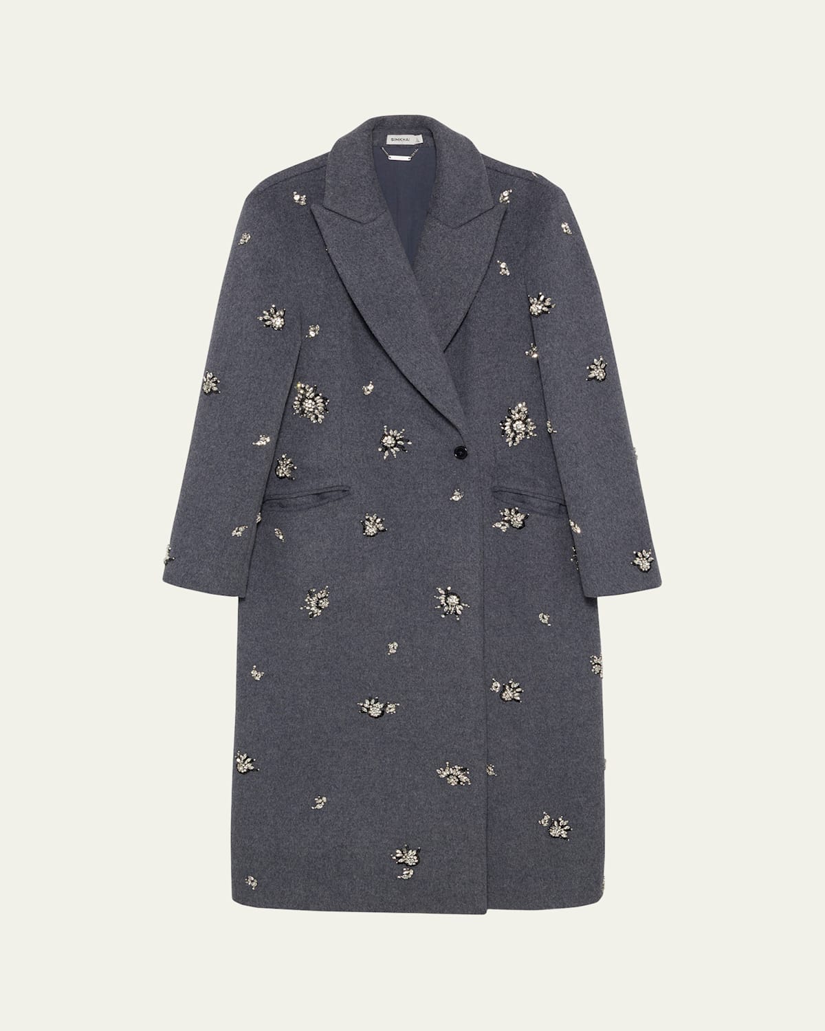 Simkhai Gianni Embellished Coat In Gray