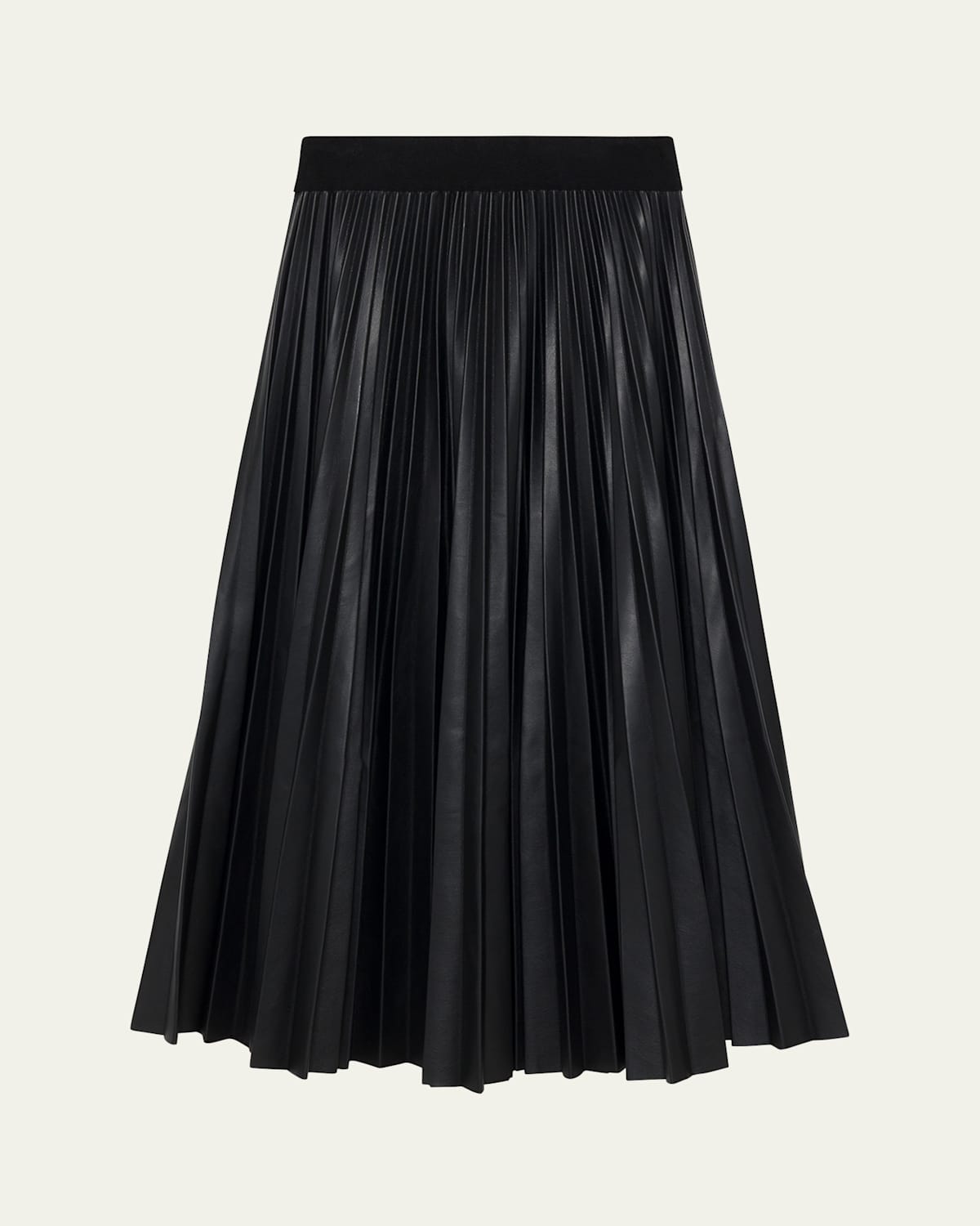 Simkhai Kezia Pleated Vegan Leather Midi Skirt In Black