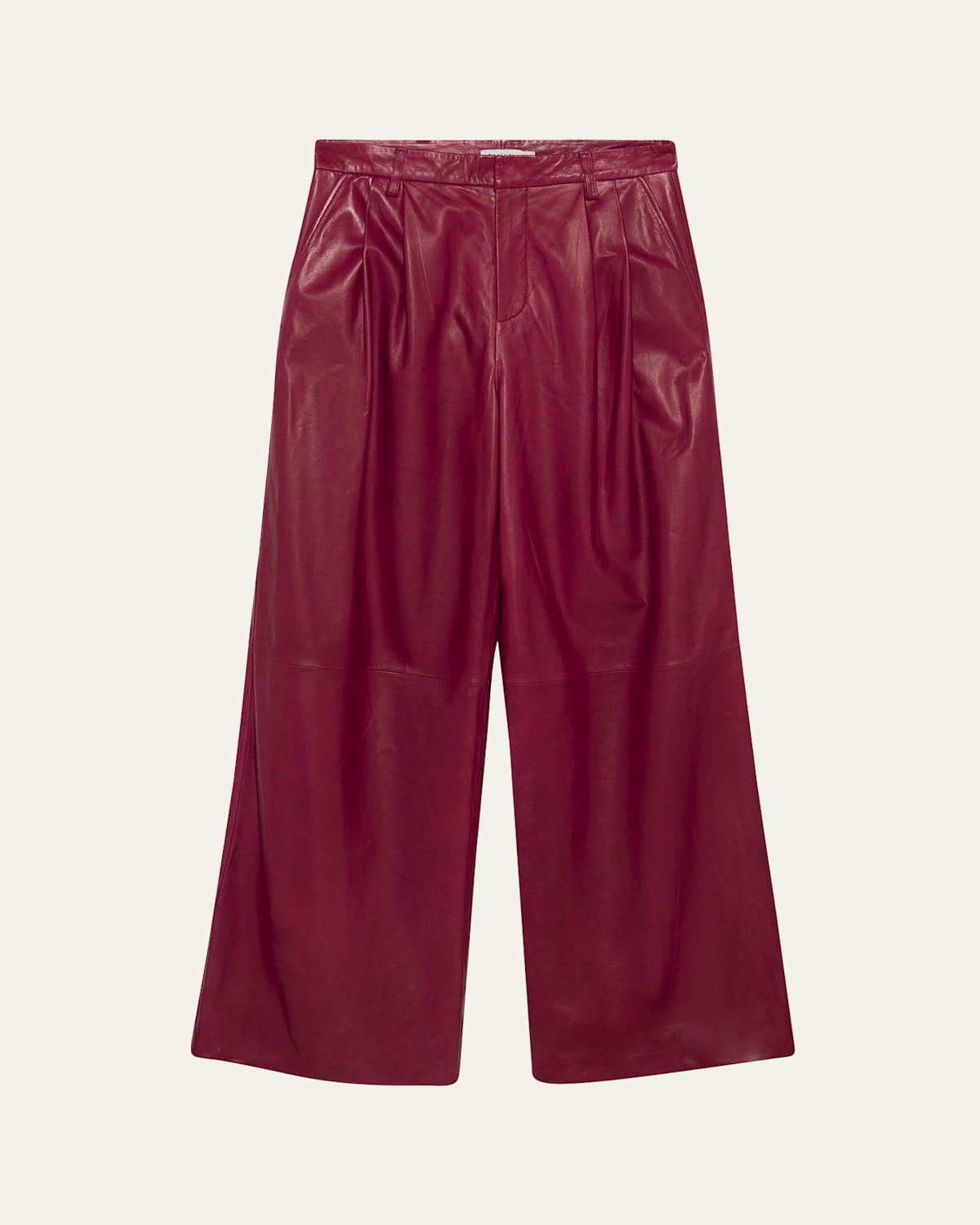 Simkhai Kobie Wide-leg Leather Pants In Red