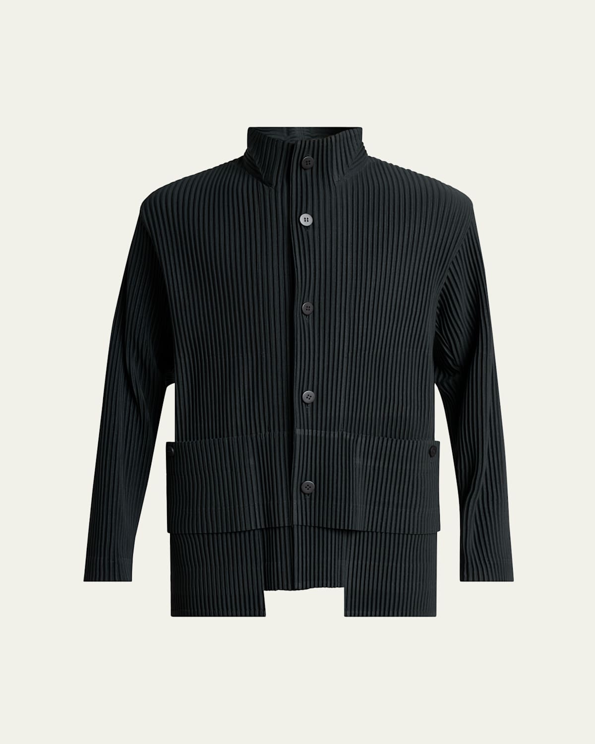 Issey Miyake Black Polyester Cardigan In Green