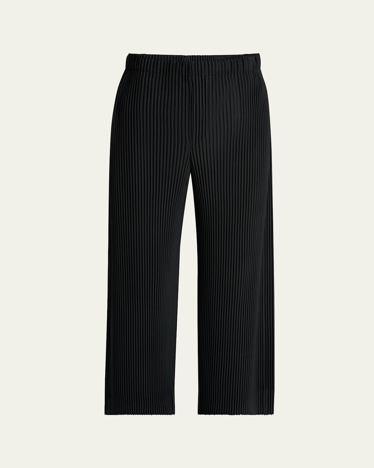 Issey Miyake Men's Black Pleated Trousers In Black