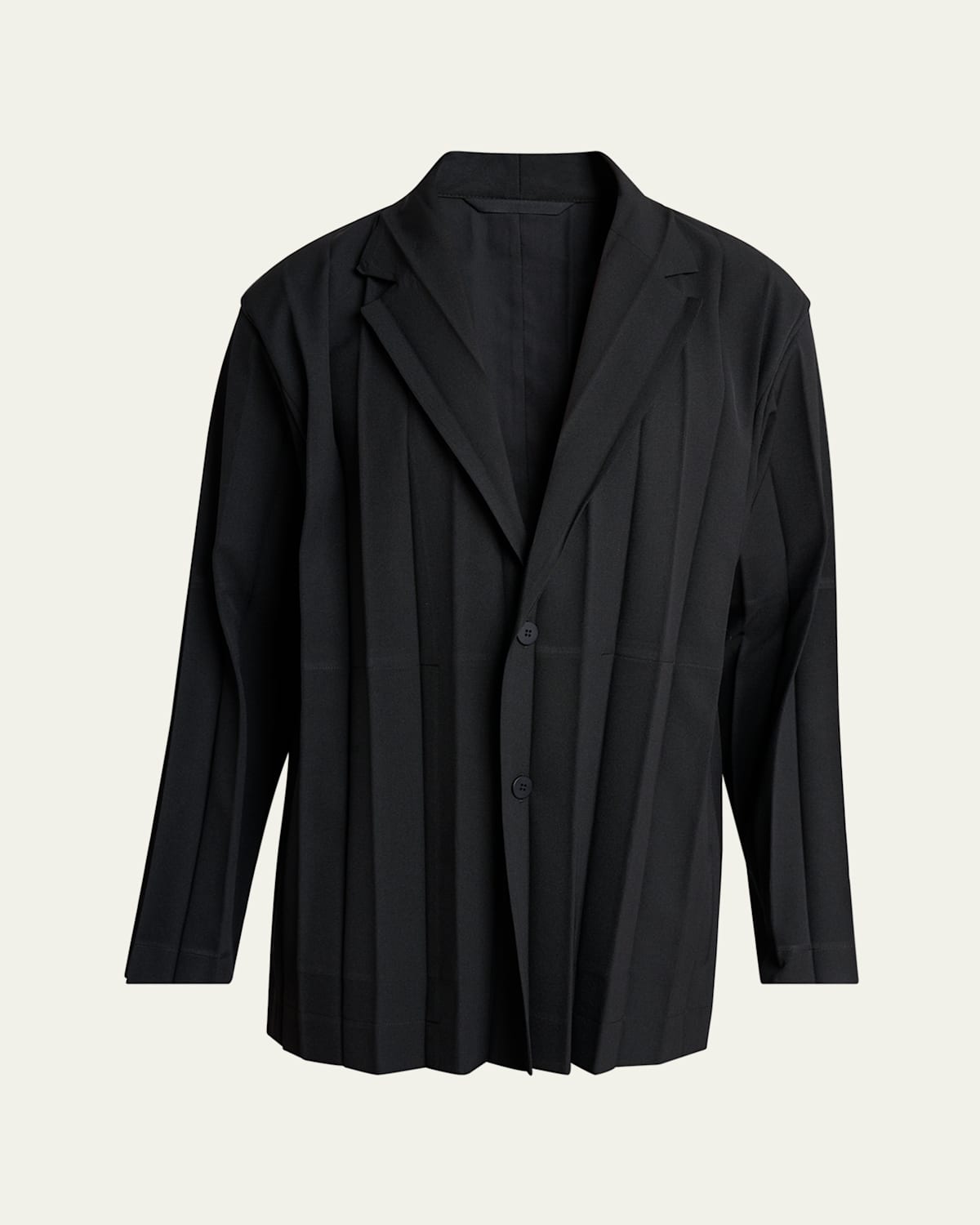 Issey Miyake Men's Edge Ensemble Pleated Sport Coat In Black