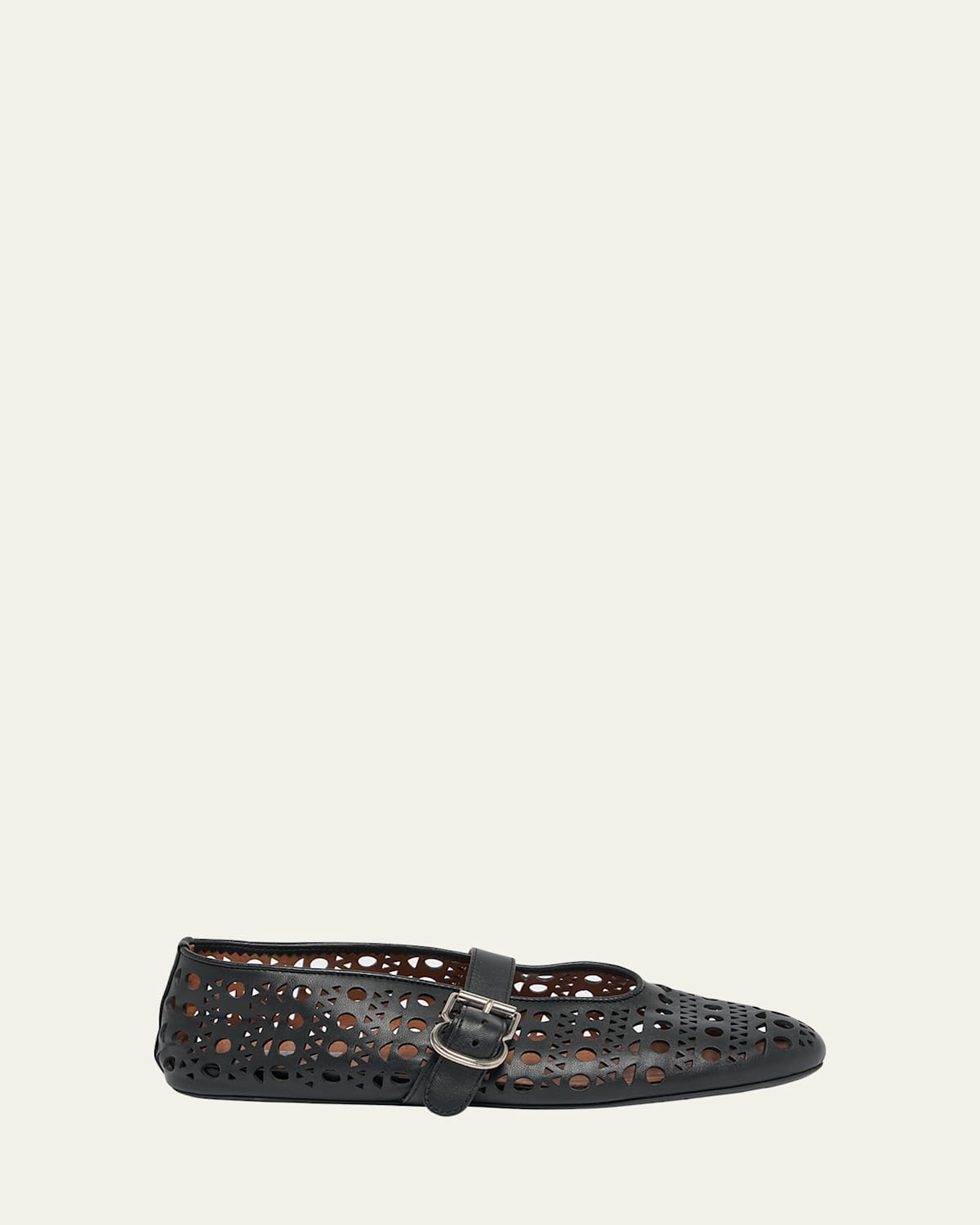 Alaïa Alaia Laser-cut Vienne Ballet Flats In Black Leather In Black