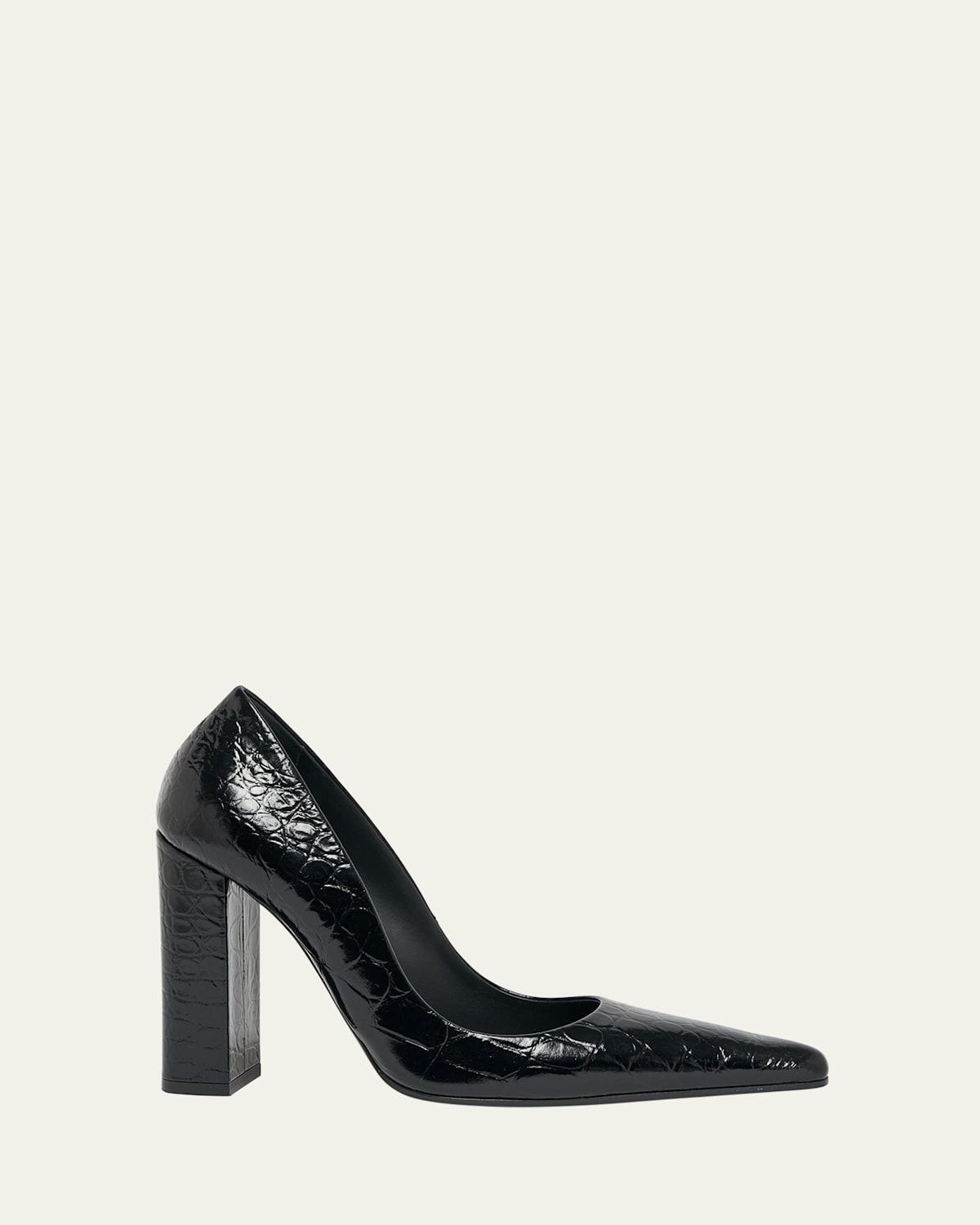 Alaïa Crocodile Printed Leather Pumps In Black
