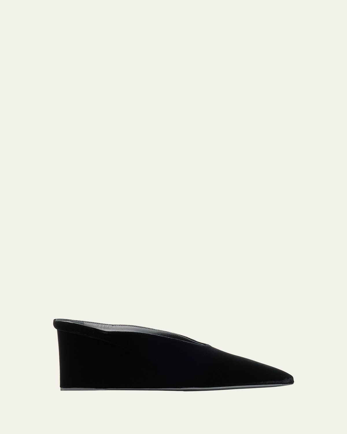 Alaïa Cube Velvet Wedge Mules In Black