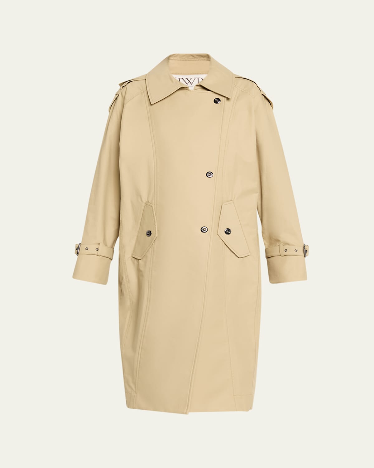 Twp Bogie Long Trench Coat In Metallic