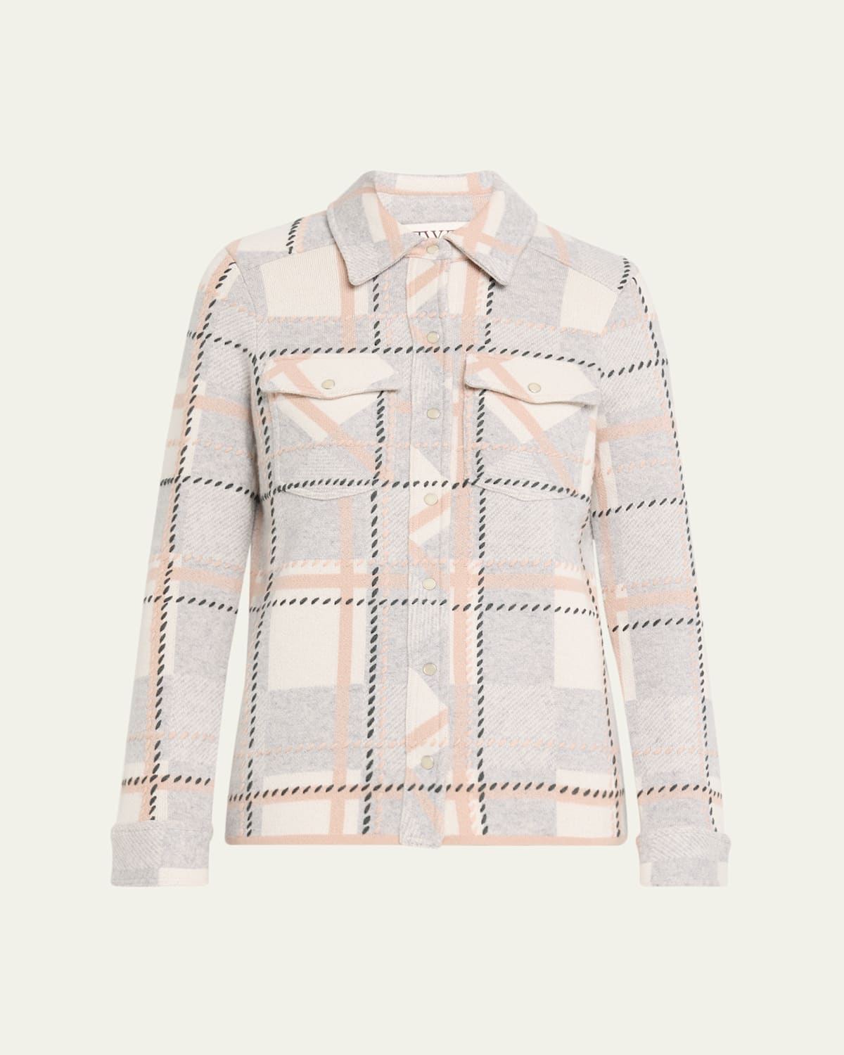 Twp Ranchers Plaid Cashmere Cardigan In Neutral