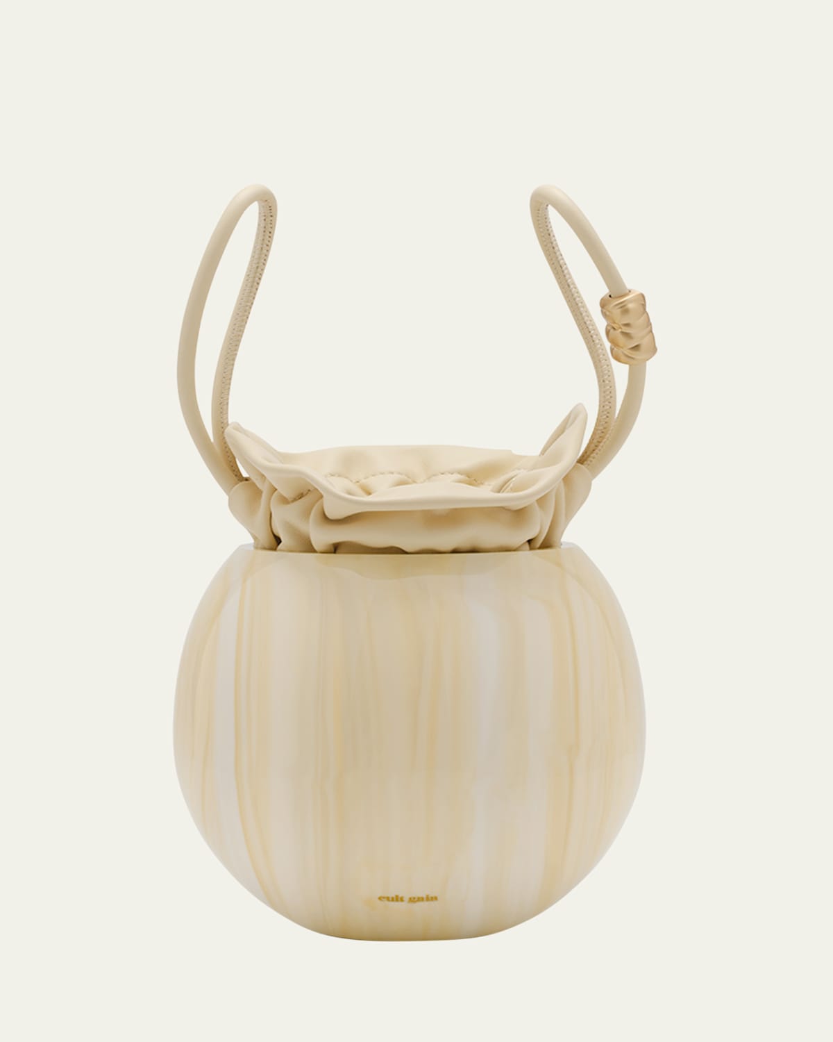 Cult Gaia Mona Marbled Acrylic Wristlet Bag In Sand