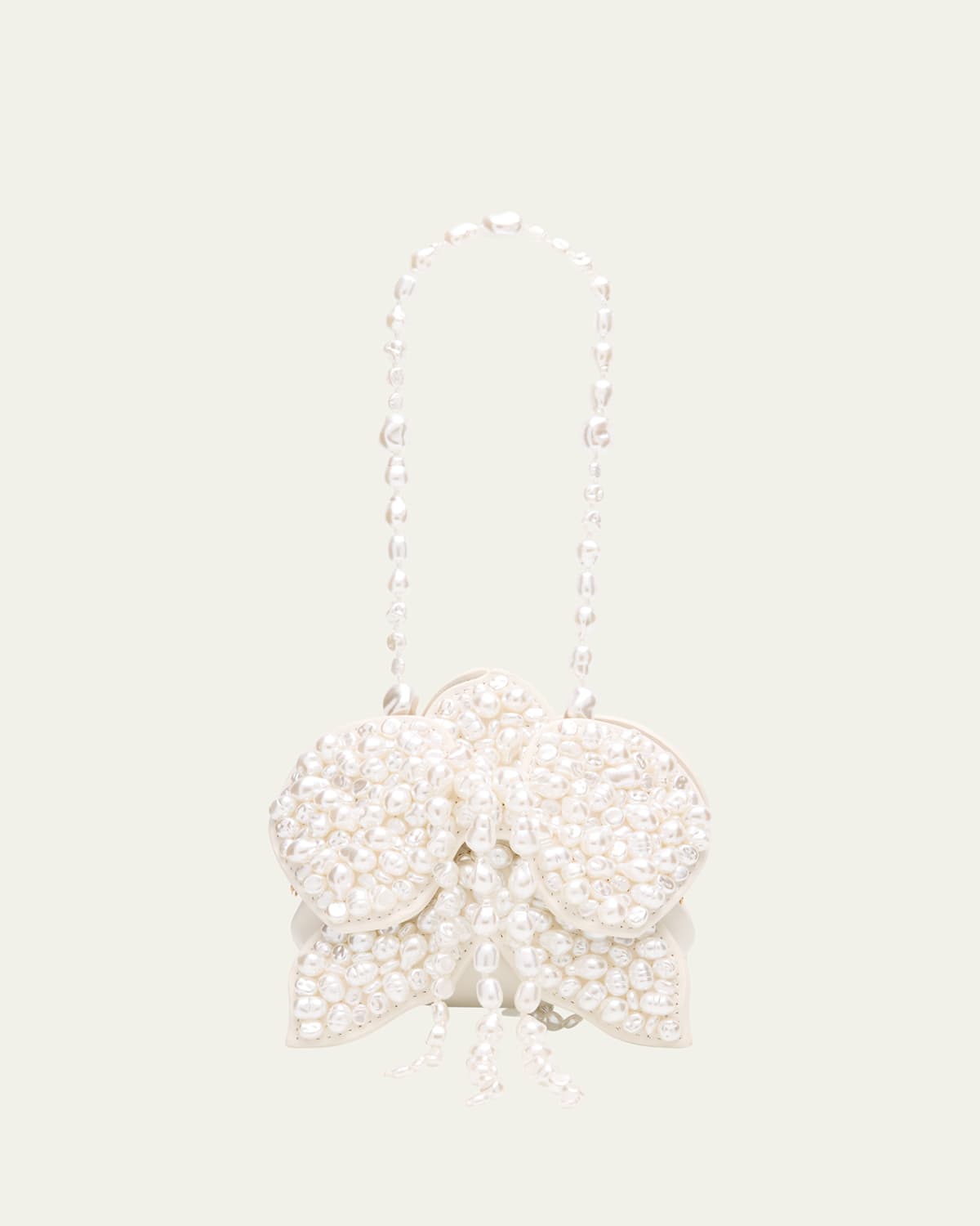 Cult Gaia Giula Pearlescent Flower Wristlet In White