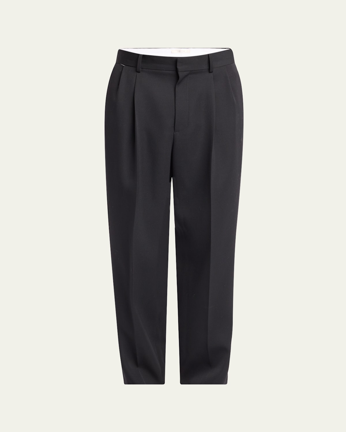 The Row Men's Zev Wool Double-pleated Trousers In Black