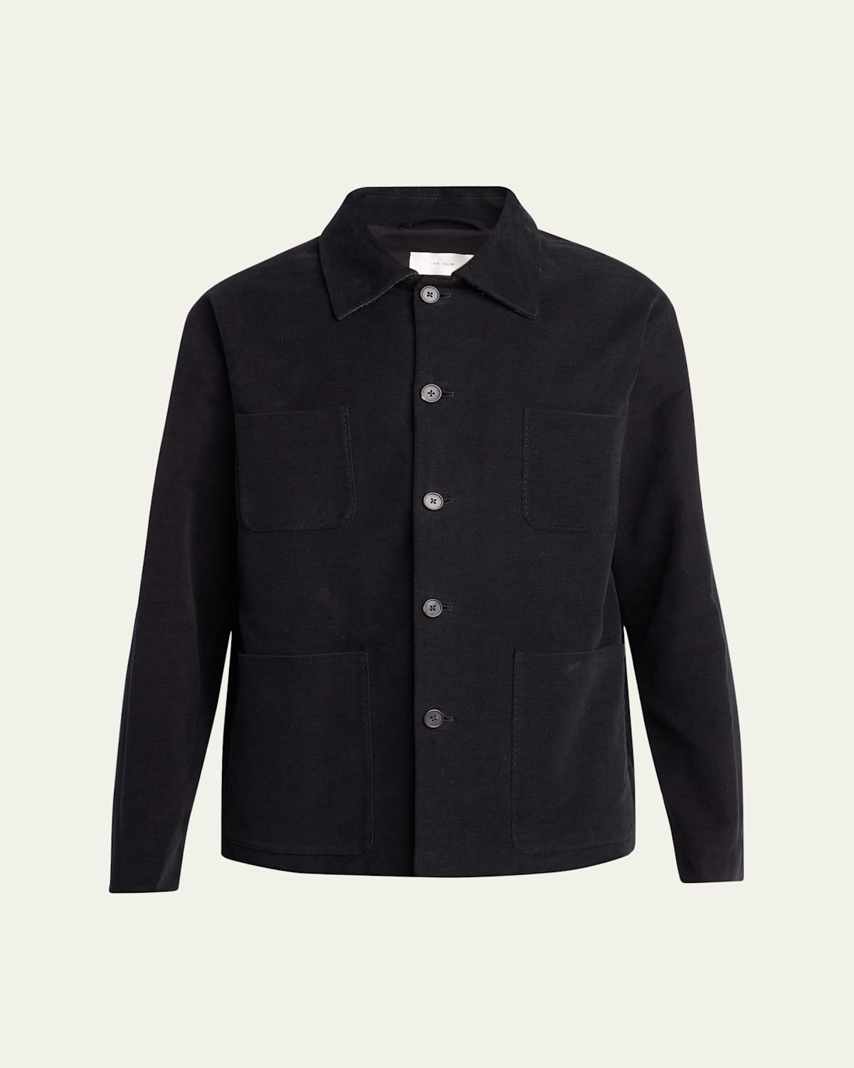 The Row Men's Kian Cotton Moleskin Shirt Jacket In Black