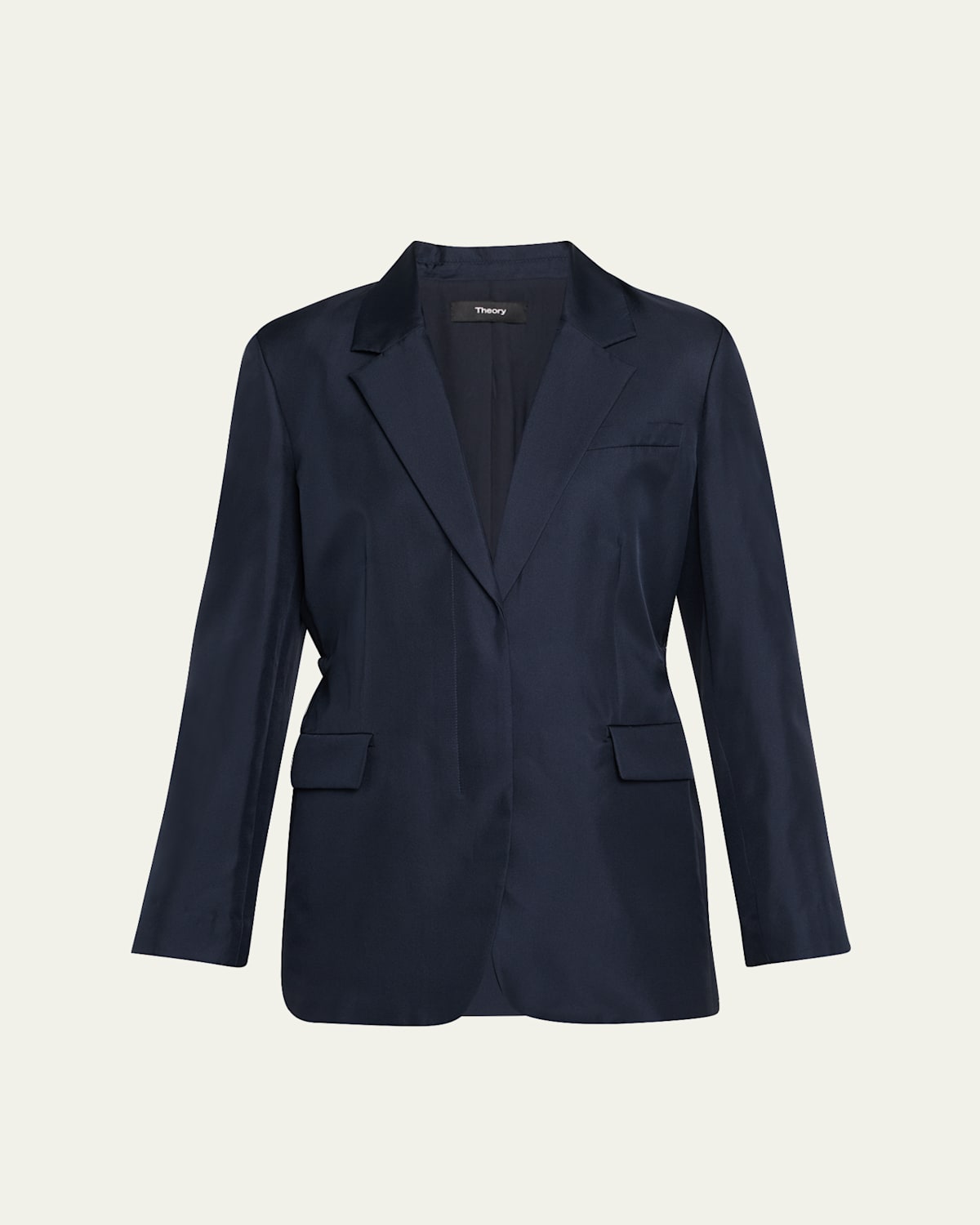 Relaxed Silk Cinch Blazer