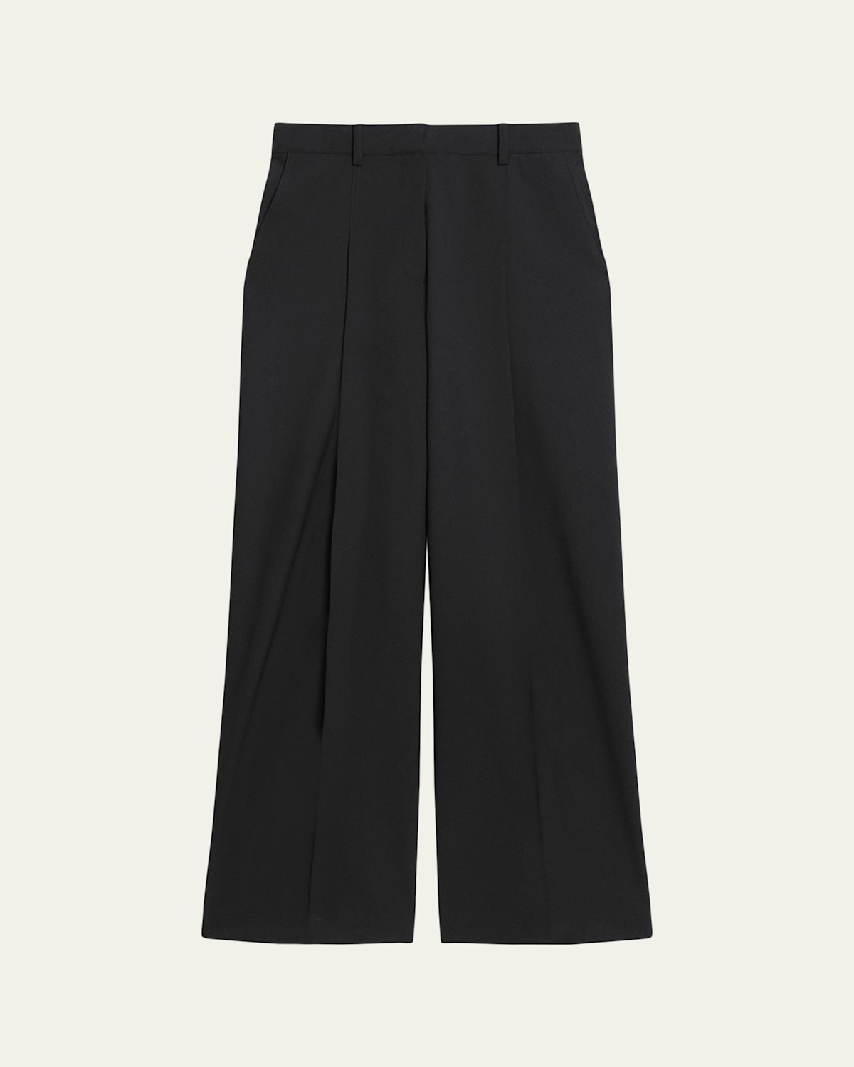 Theory Pleated Wide-leg Trousers In Black