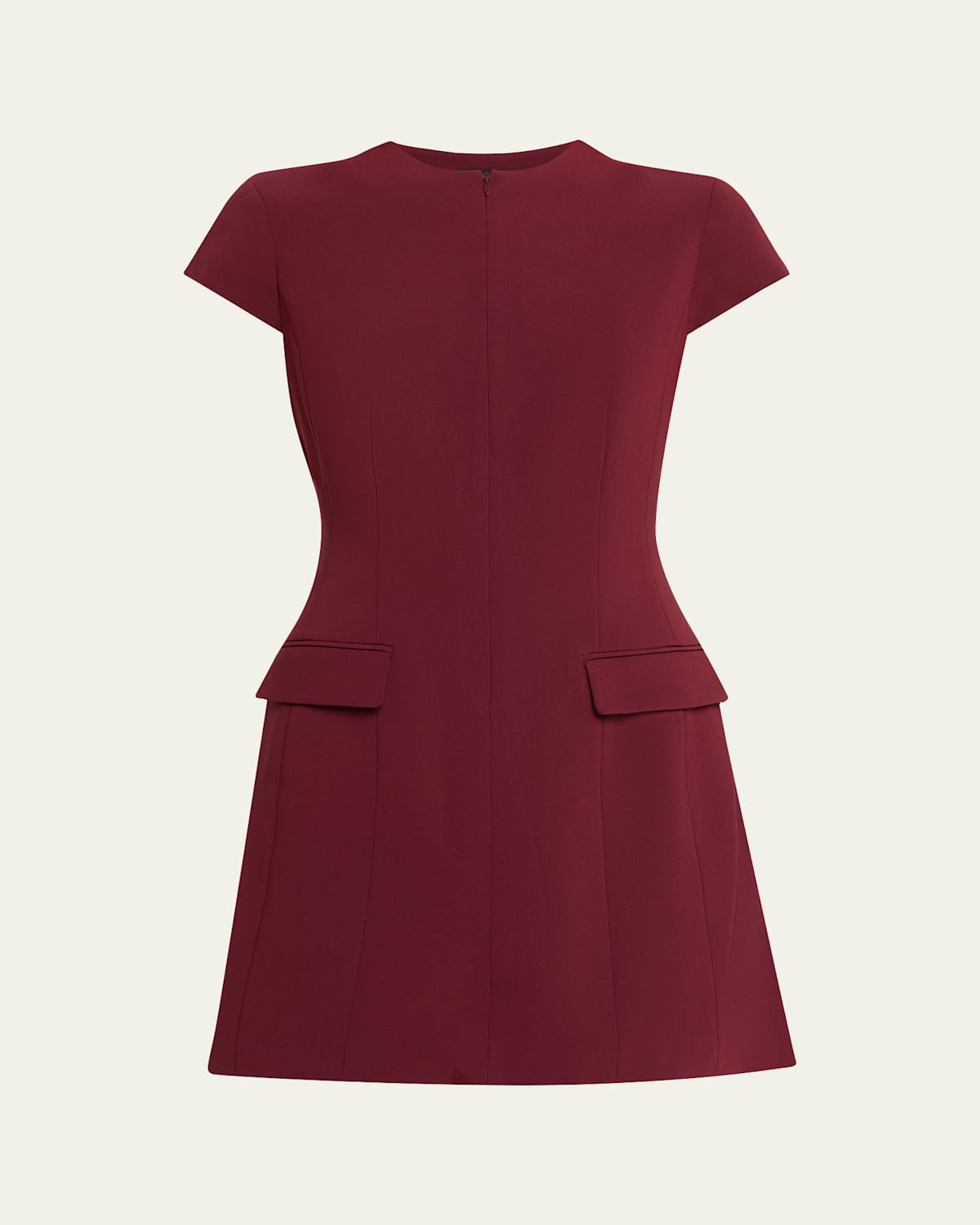 Theory Tailored Zip-front Mini Dress In Burgundy