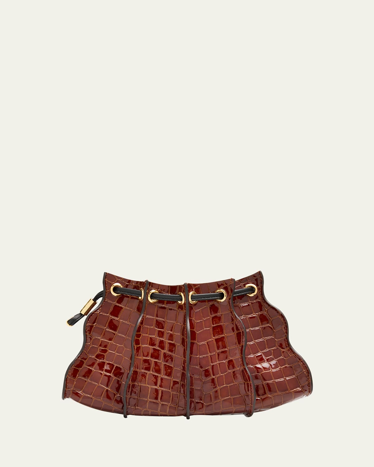 Ulla Johnson Adria Wavy Croc-embossed Leather Crossbody Bag In Brown