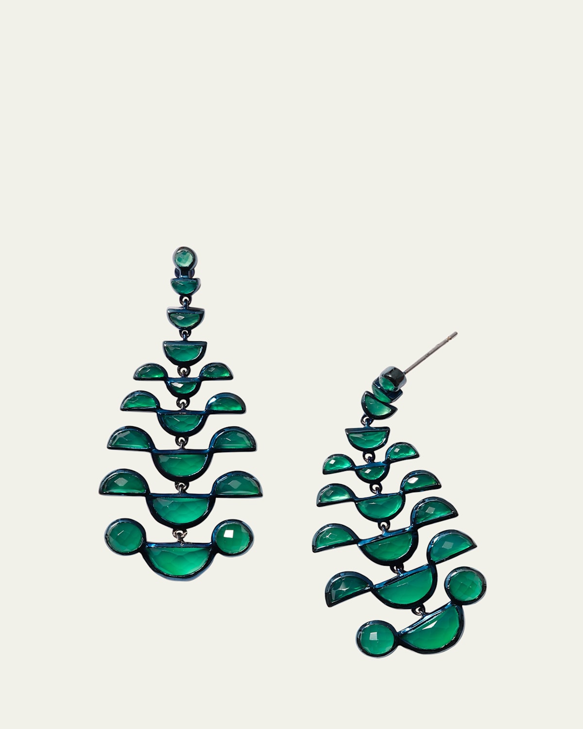Mini Raindrop Earrings with Green Onyx