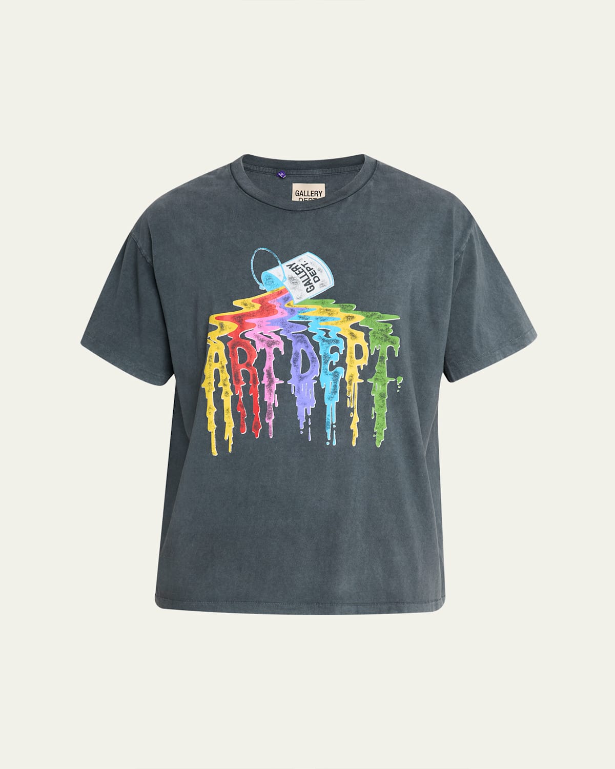 Gallery Department Men's Art Dept Paint Drip Relaxed-fit Graphic T-shirt In Gray