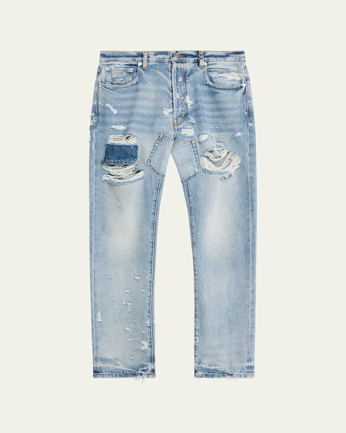 Gallery Department Men's Bowery Denim Patch Repair Jeans In Blue
