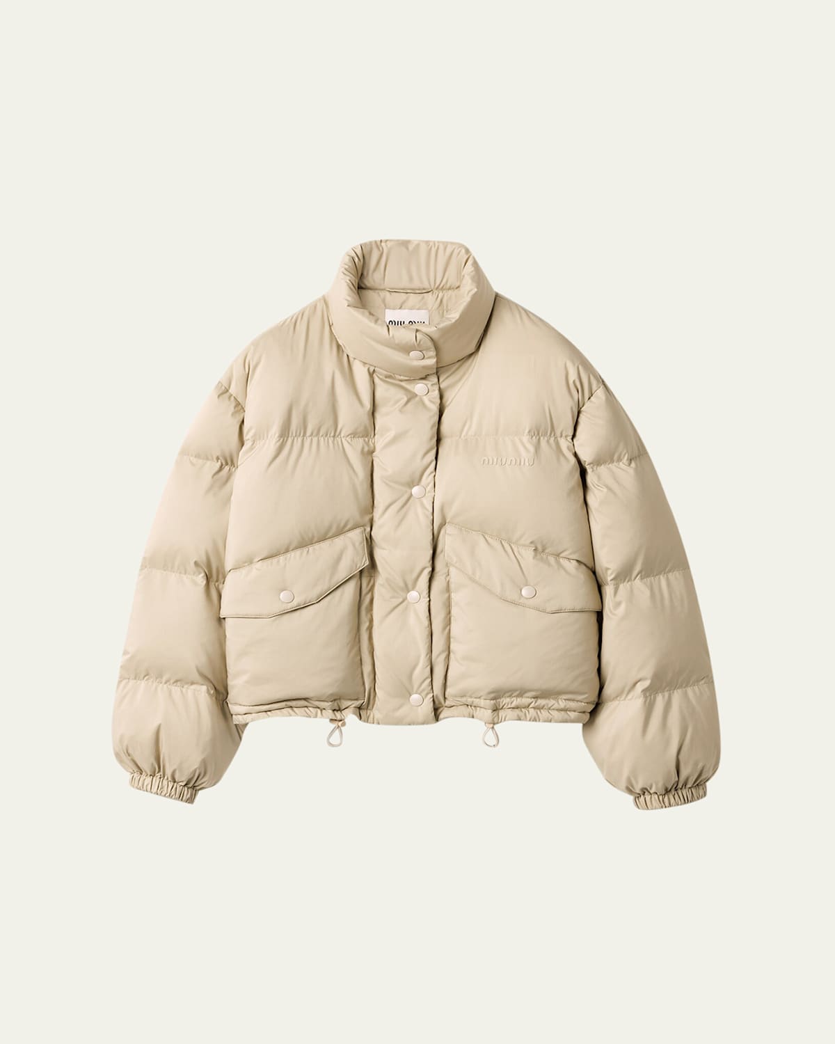 Miu Miu Sand-coloured Jacket In Re-nylon Women In Neutral